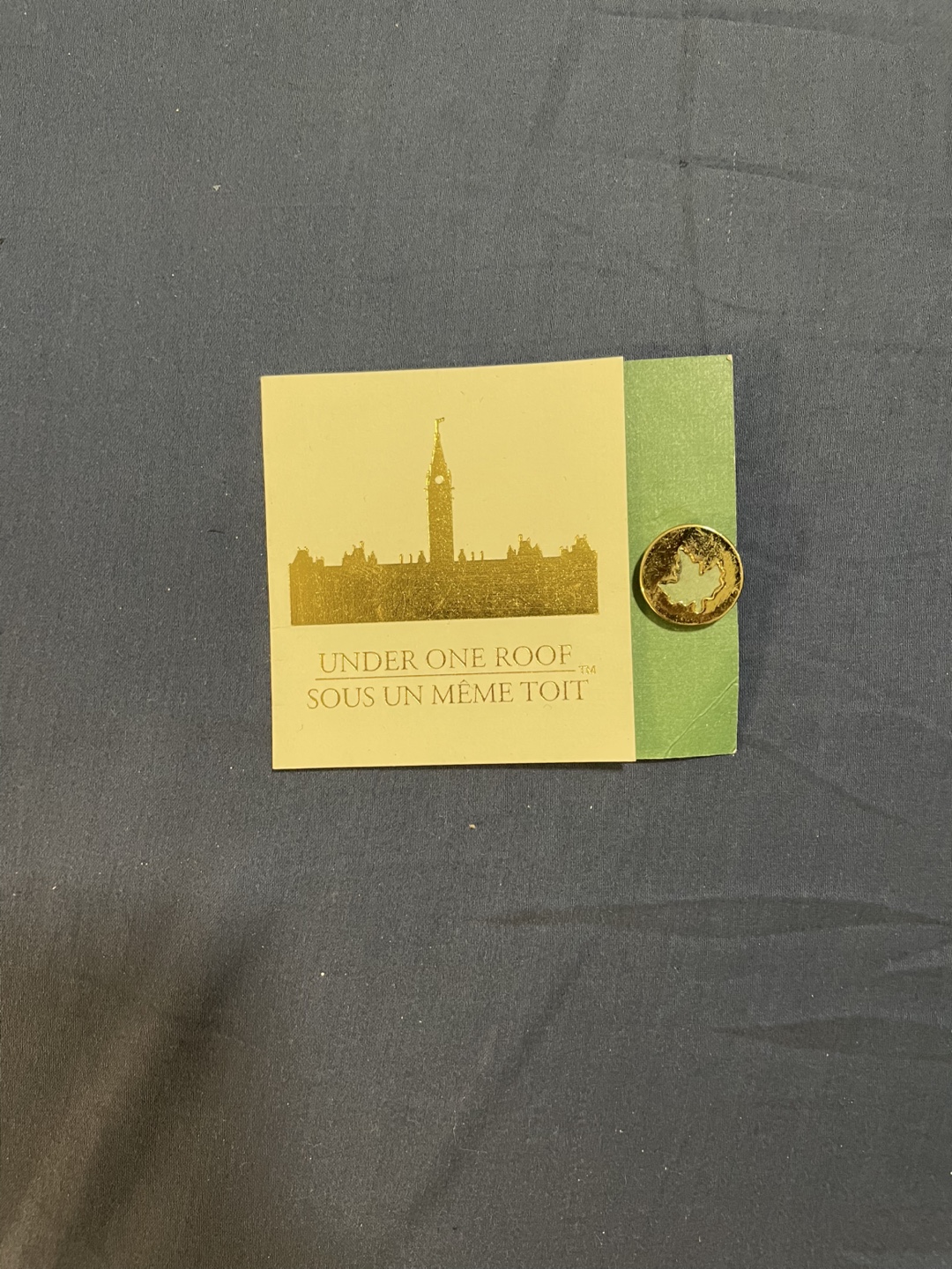 Under One Roof Maple Leaf Pin Gold