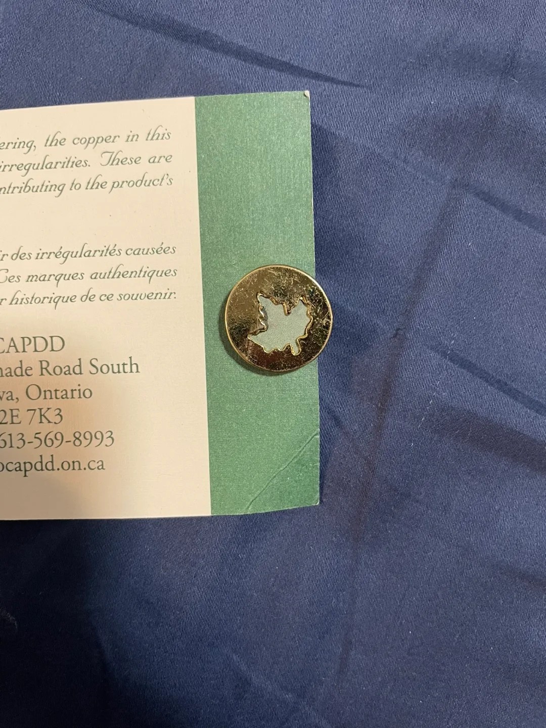 Under One Roof Maple Leaf Pin Gold image indicator(4)