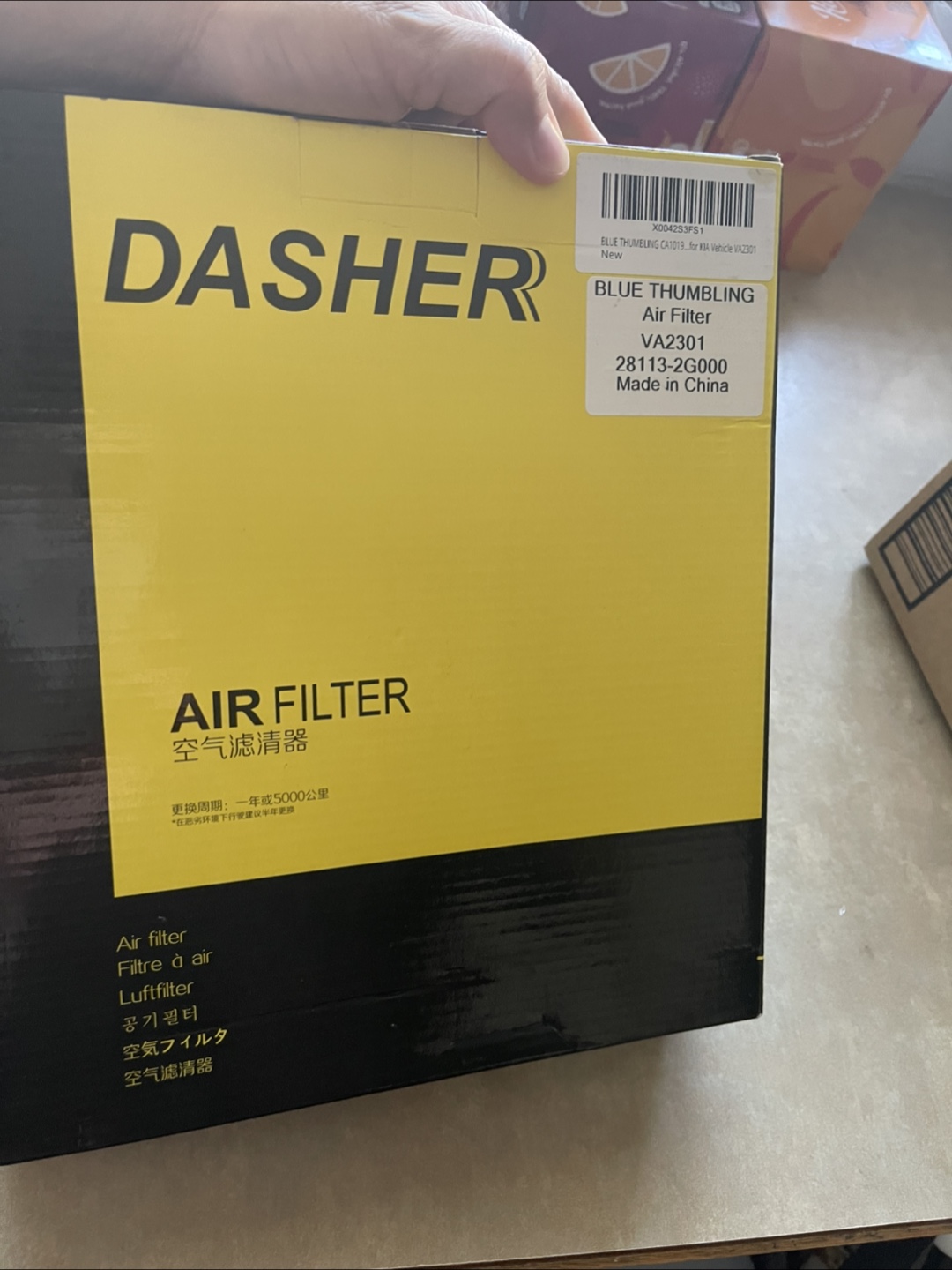 New Dasher Blue Thumbling Air Filter VA2301 - photo 4