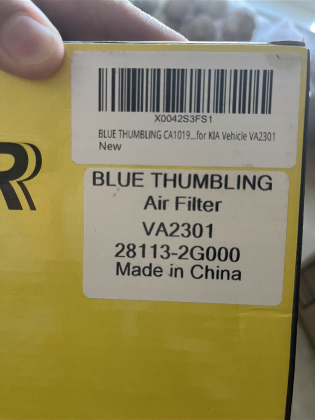 New Dasher Blue Thumbling Air Filter VA2301 - photo 3