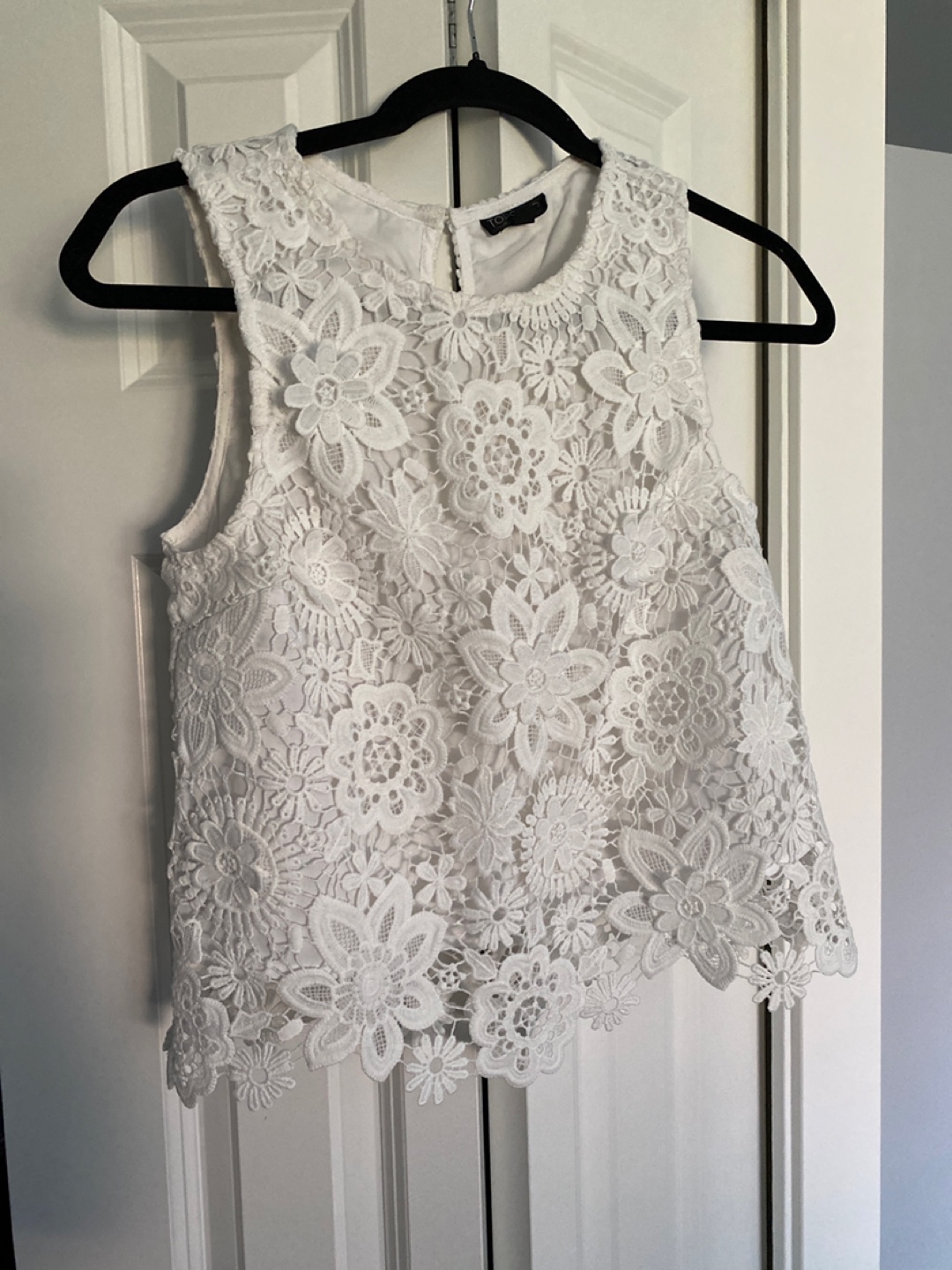 Topshop White Lace Top - Size US 2 / UK 6