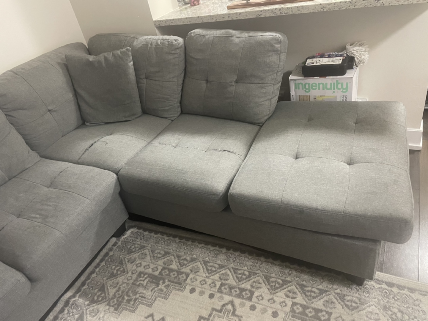 L shaped sofa 2 metre 2 parts