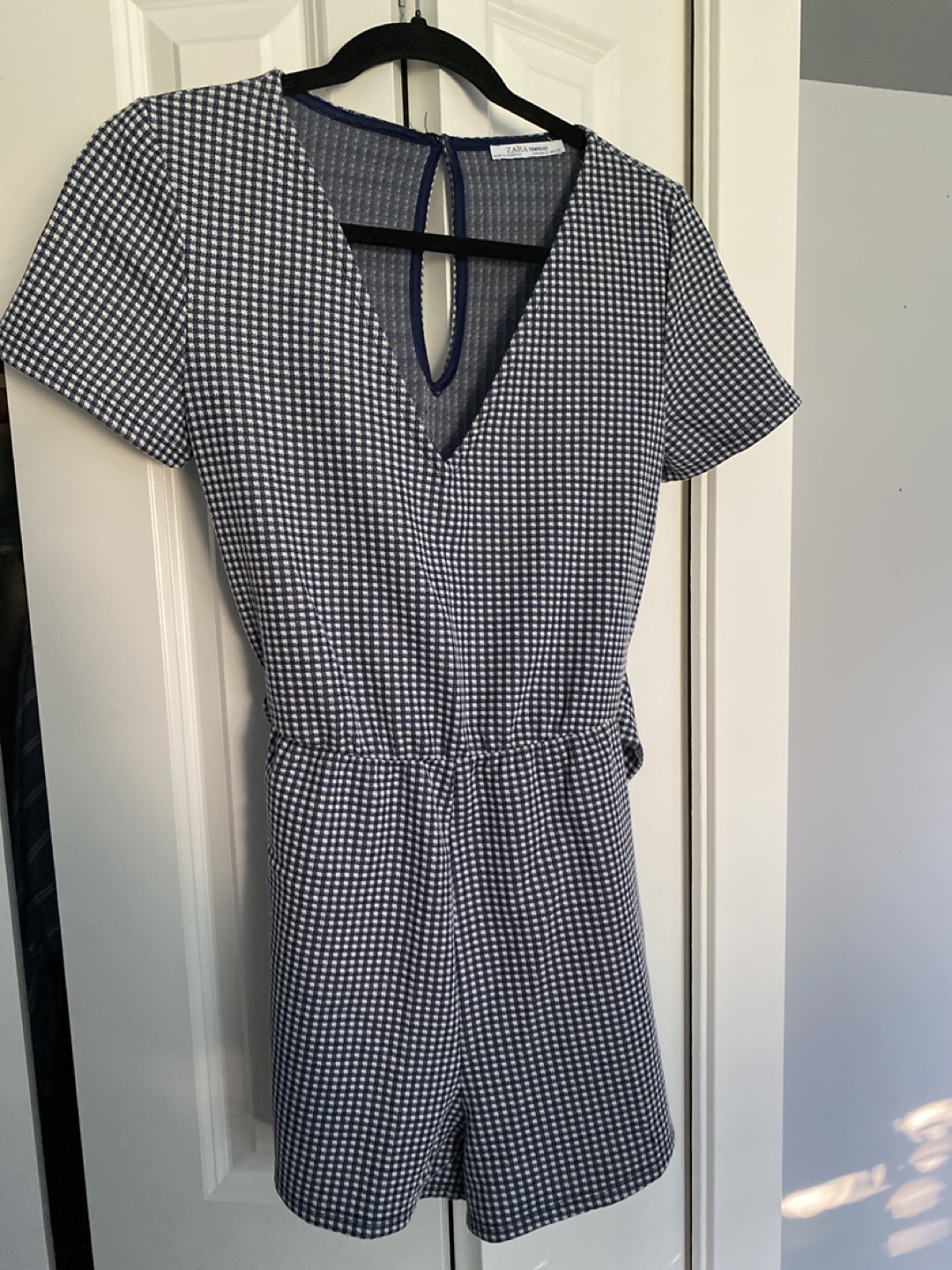Zara Trafaluc Blue & White Romper - Size S