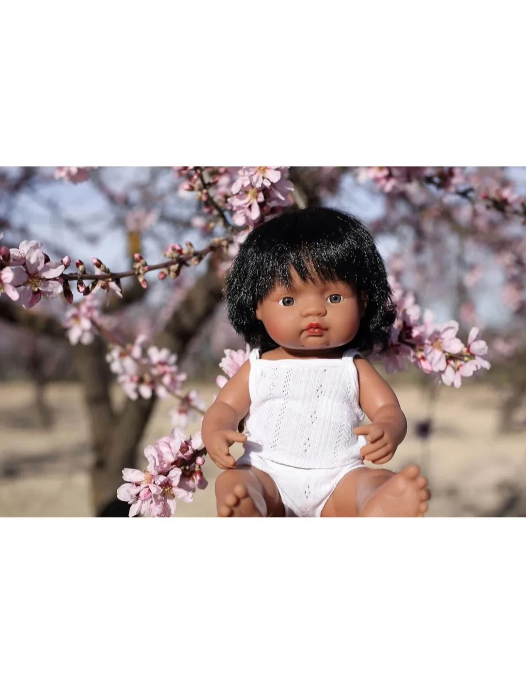 Miniland Soft Body Black Hair Baby Doll - 15" image indicator(4)