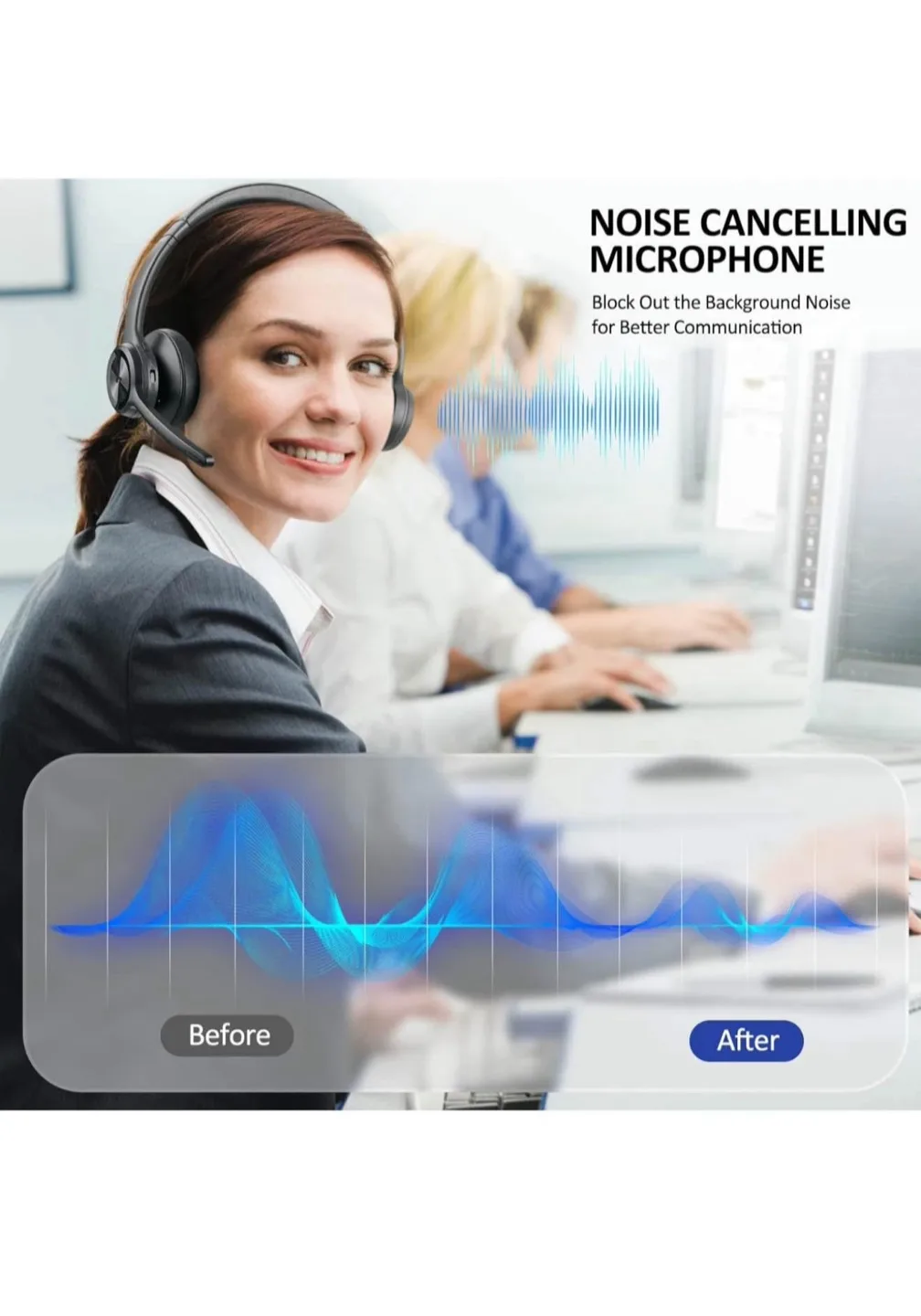 Bluetooth 5.2 Headset with Noise Cancelling Mic image indicator(5)