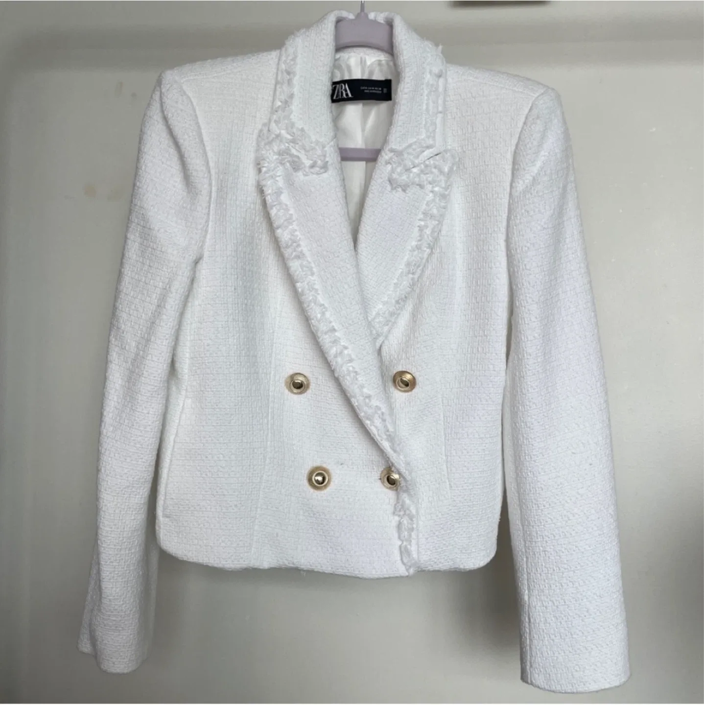 Zara cropped tweed jacket M image indicator(7)