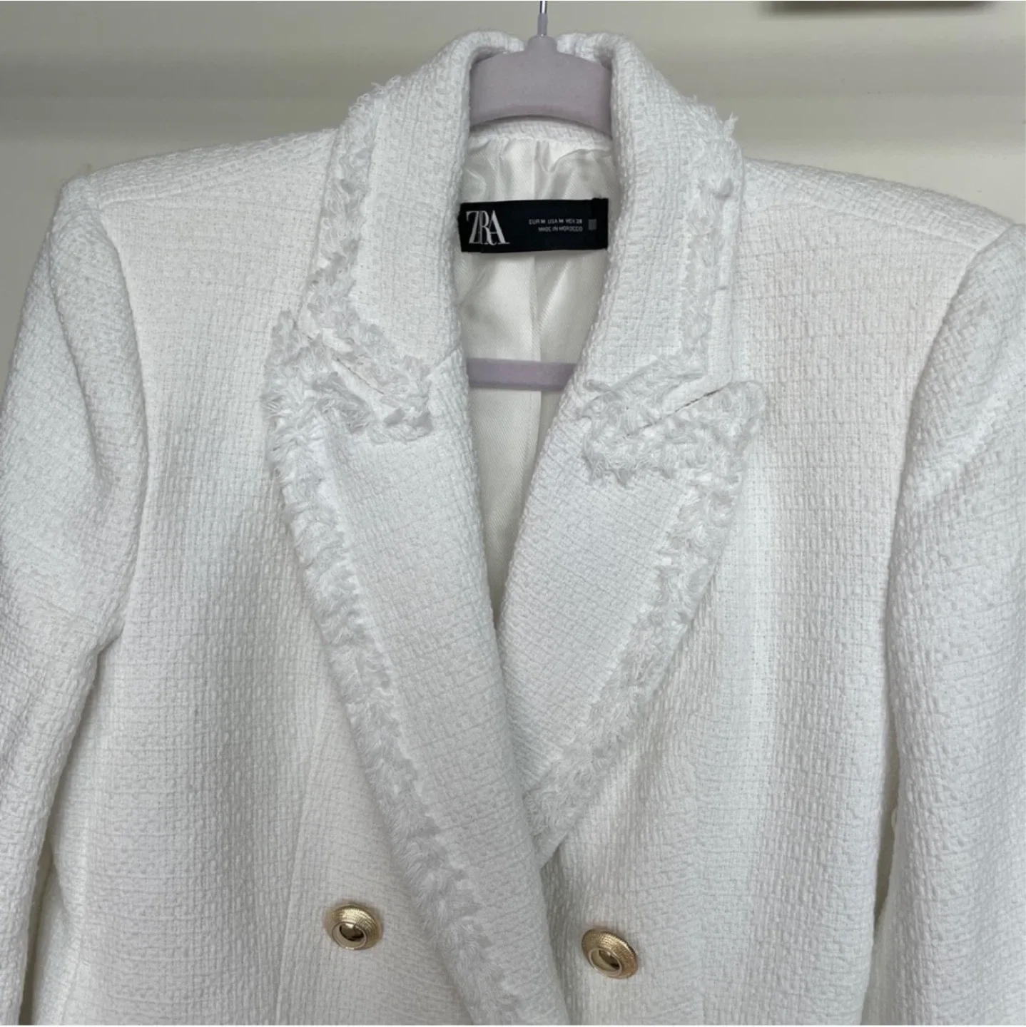 Zara cropped tweed jacket M image indicator(8)