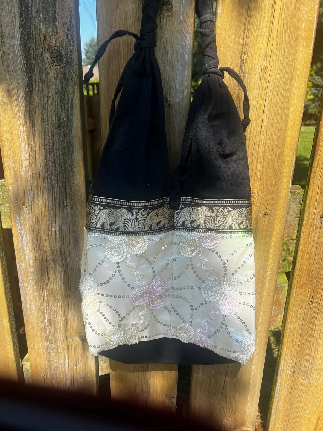 Handmade Black & White Embellished Bag thumbnail