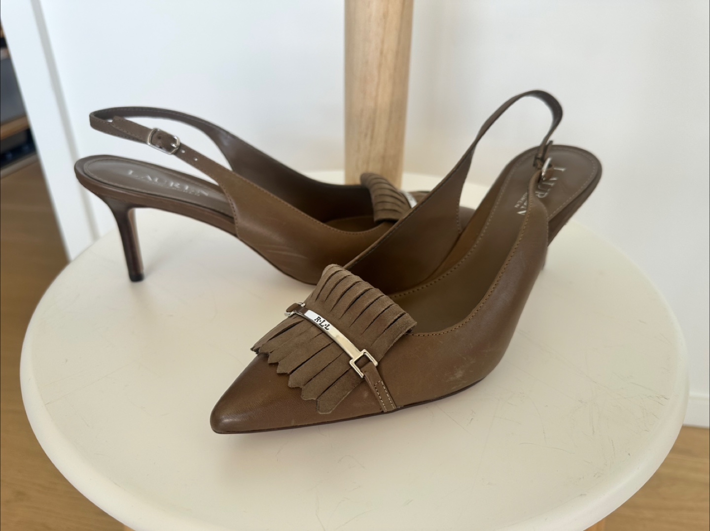 Ralph Lauren Brown Slingback Heels