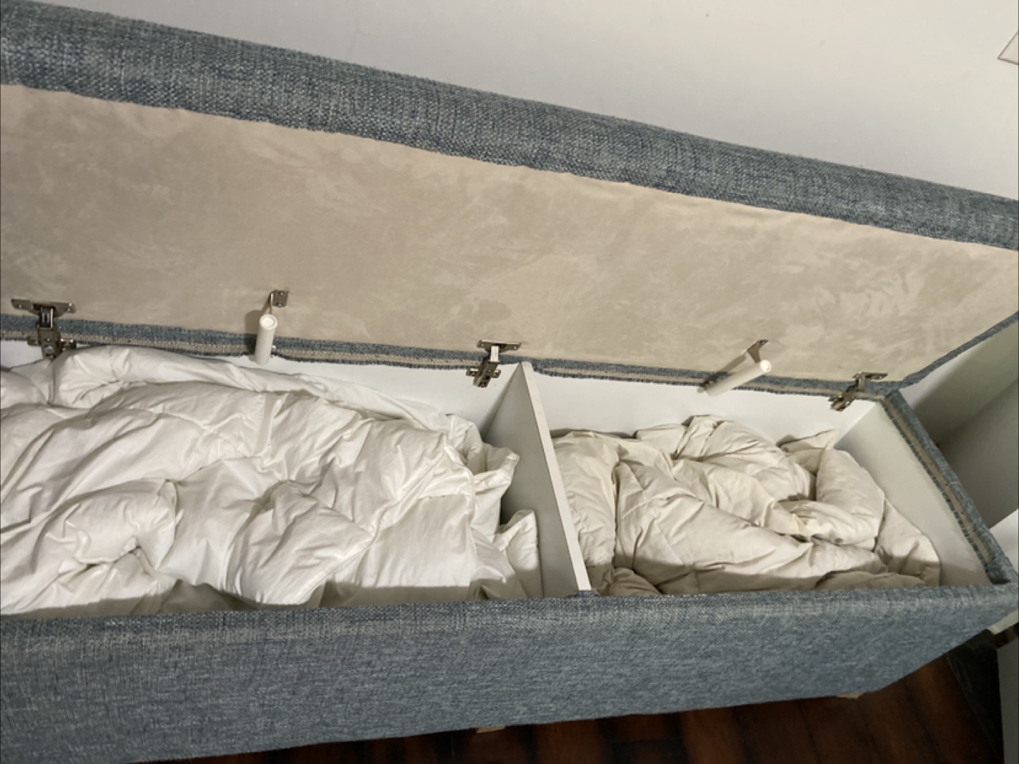 Storage Bench - Blue Fabric - photo 2