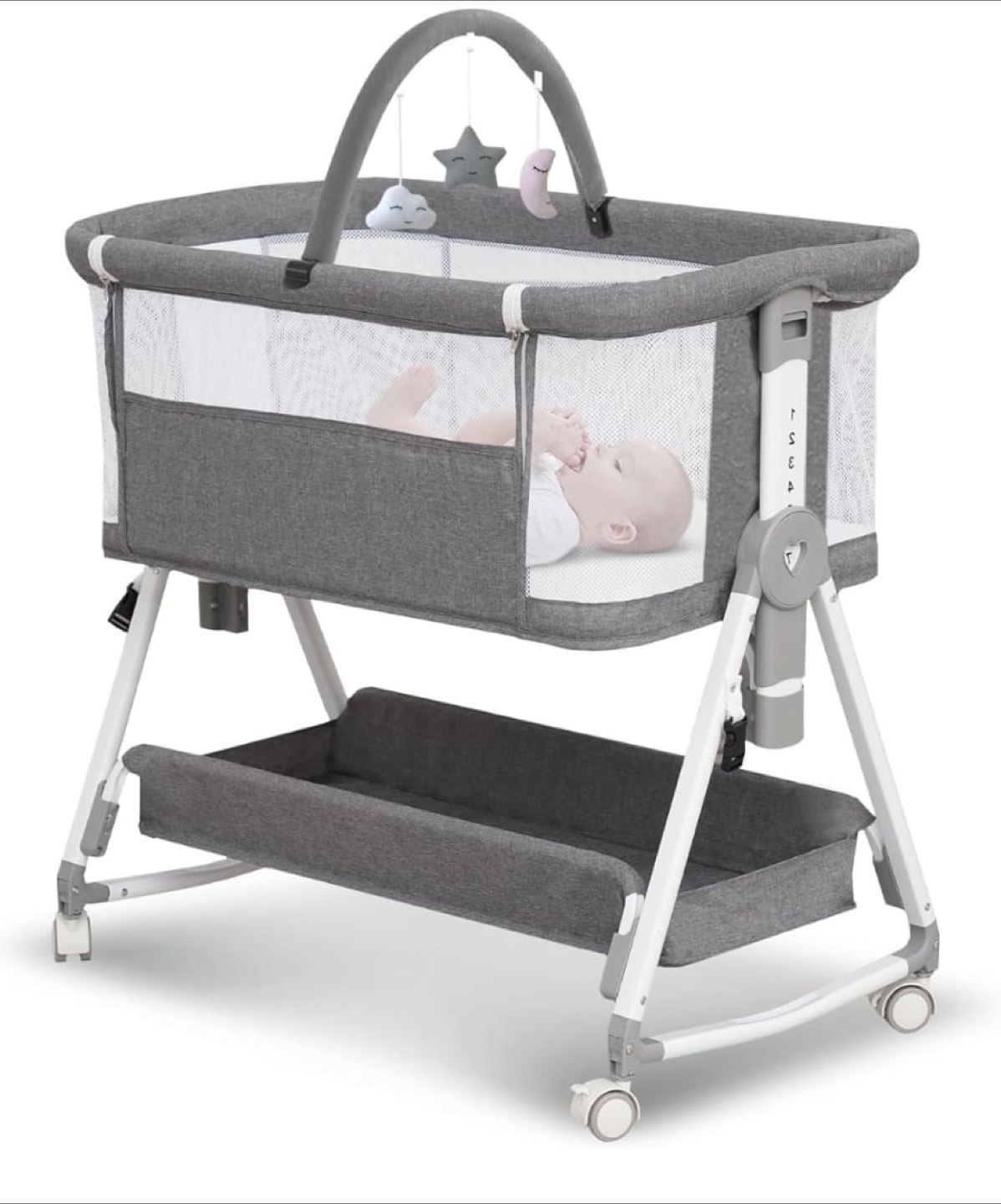 MEICHYUN 3-in-1 Light Grey Baby Bassinet - photo 2