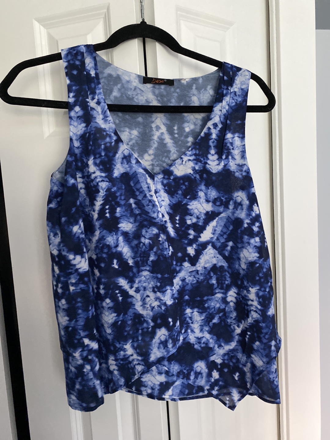Dex Blue Sleeveless Blouse