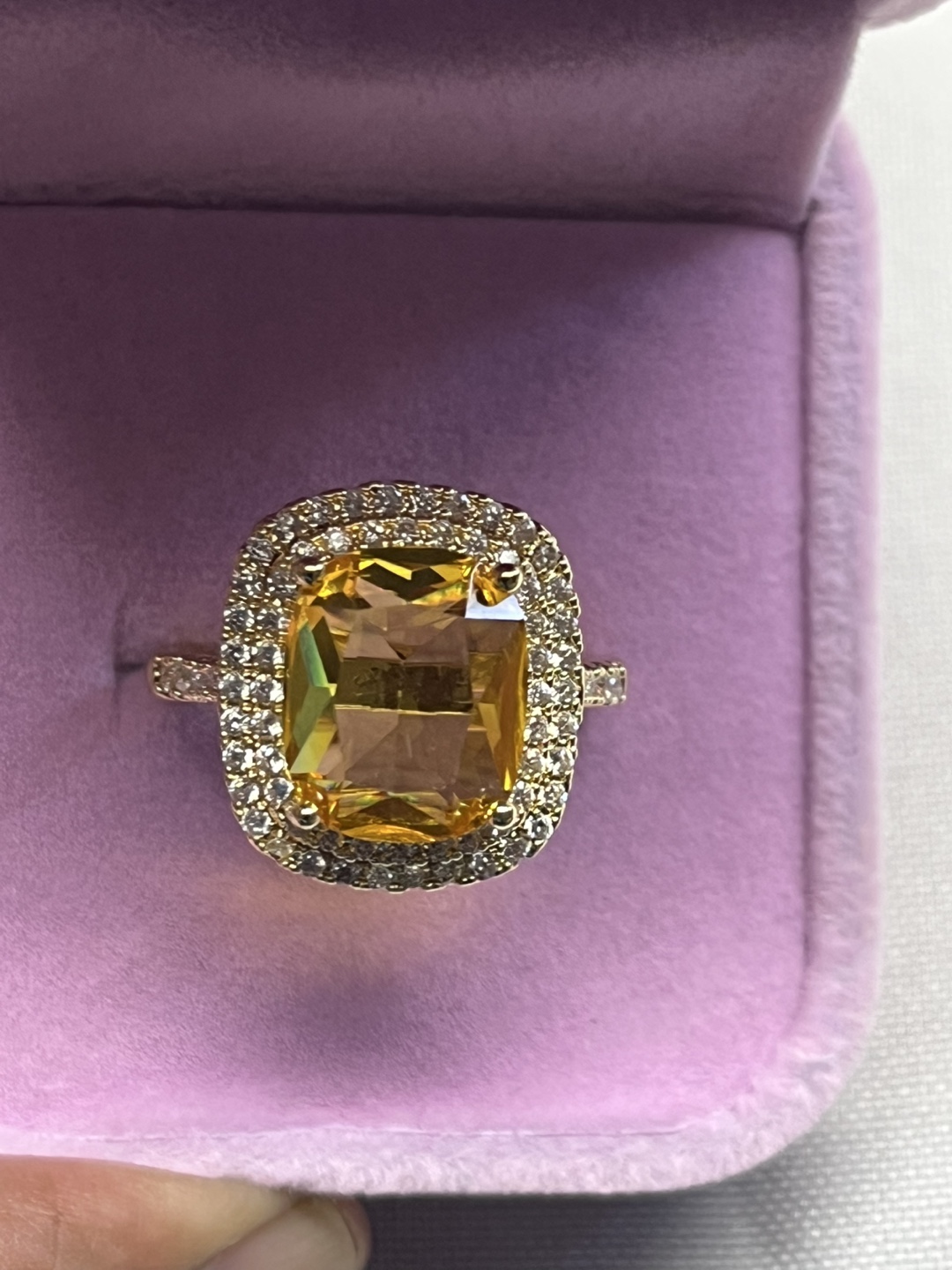 Luxury citrine with beautifully studded 2 rows of sapphire ring - photo 3