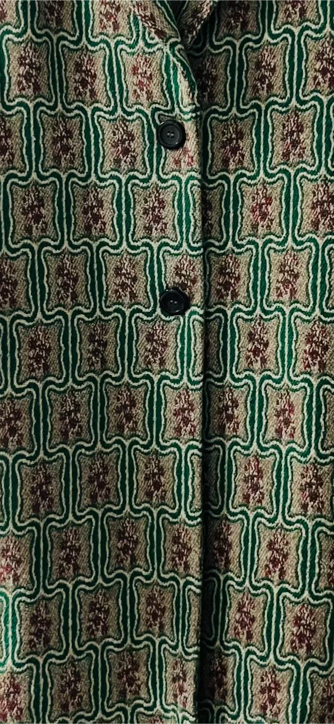 Zara Patterned Wool Blend Coat - Size M image indicator(5)