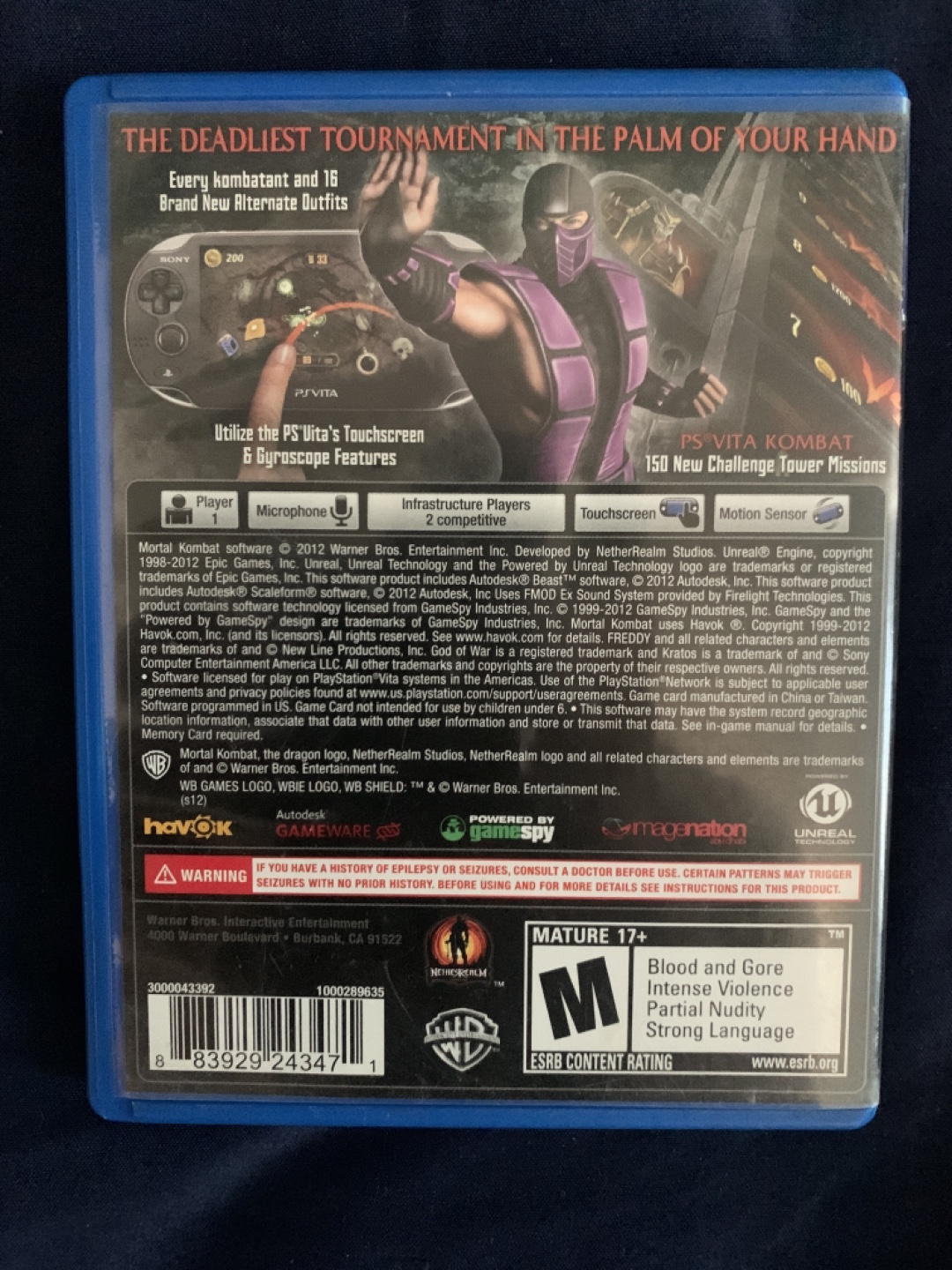 Mortal Kombat Sony PlayStation Vita 2012 - photo 2