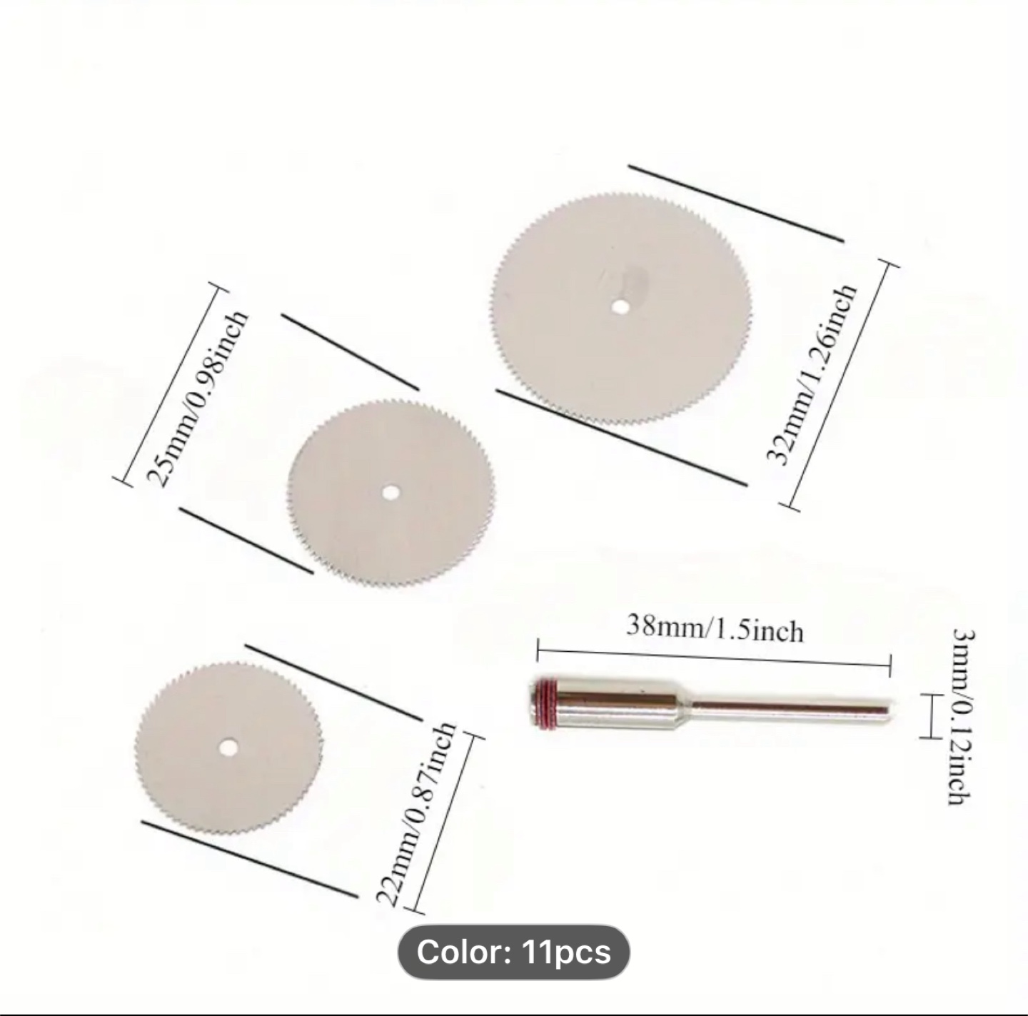 11pcs Mini Saw Blade Set, High-Speed Steel Rotary Tool Disc