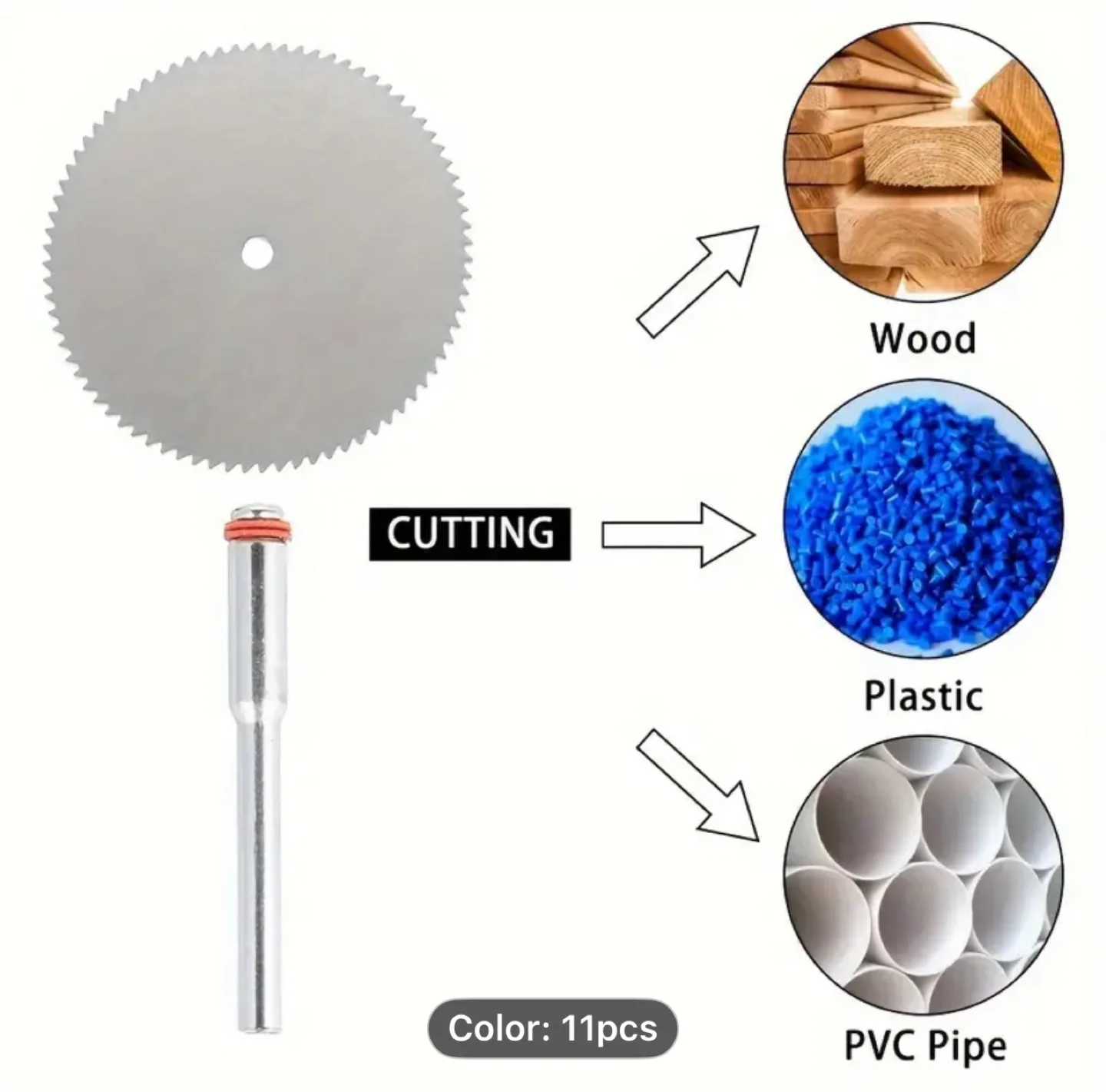 11pcs Mini Saw Blade Set, High-Speed Steel Rotary Tool Disc image indicator(6)