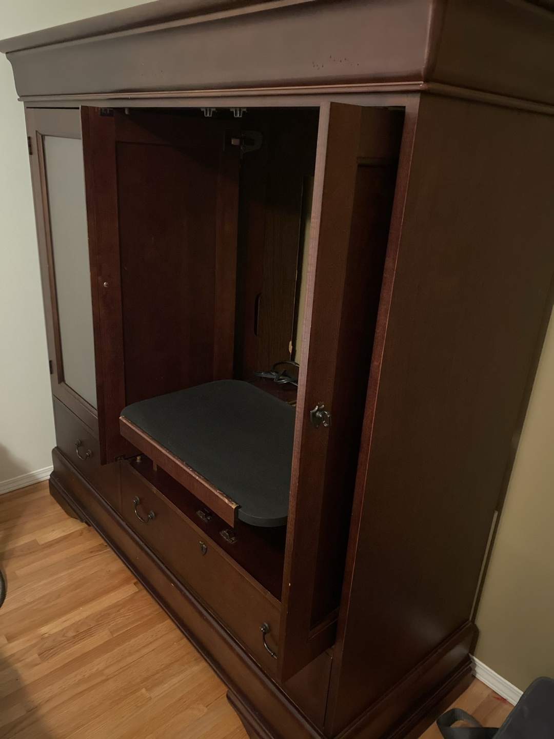 Wooden Armoire Wardrobe - Brown - photo 3