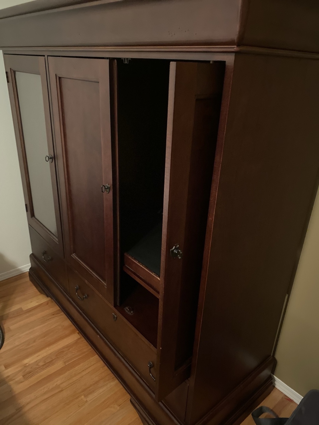 Wooden Armoire Wardrobe - Brown - photo 2