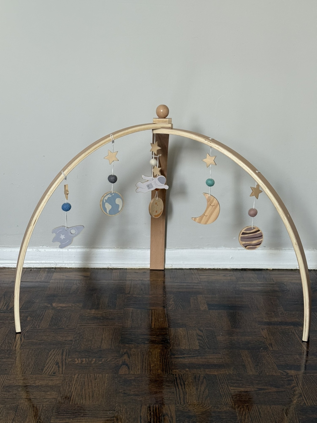 Wooden Baby Play Gym with Space Theme - photo 2