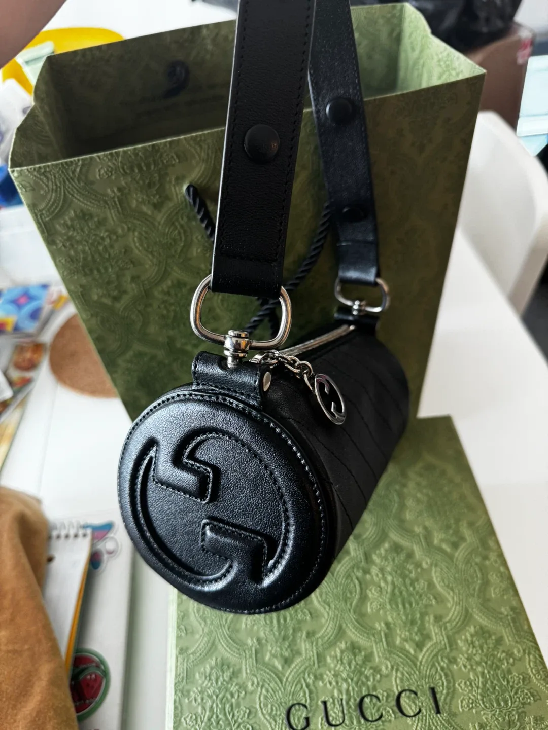 Authentic Gucci Interlocking G Mini Bag - Black image indicator(2)