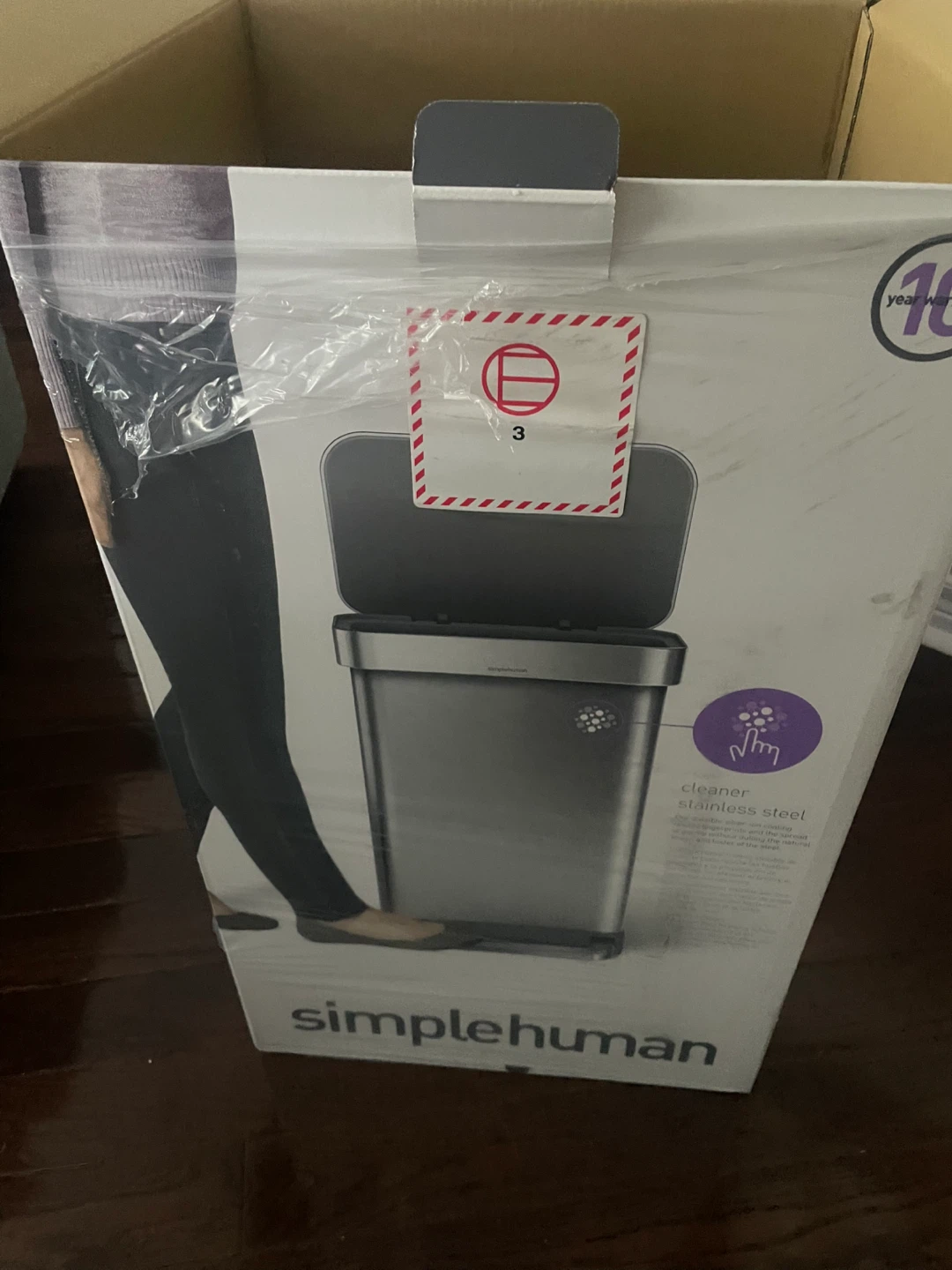 Brand New Simple Human. 45L Rectangular Step Garbage Bin - photo 4