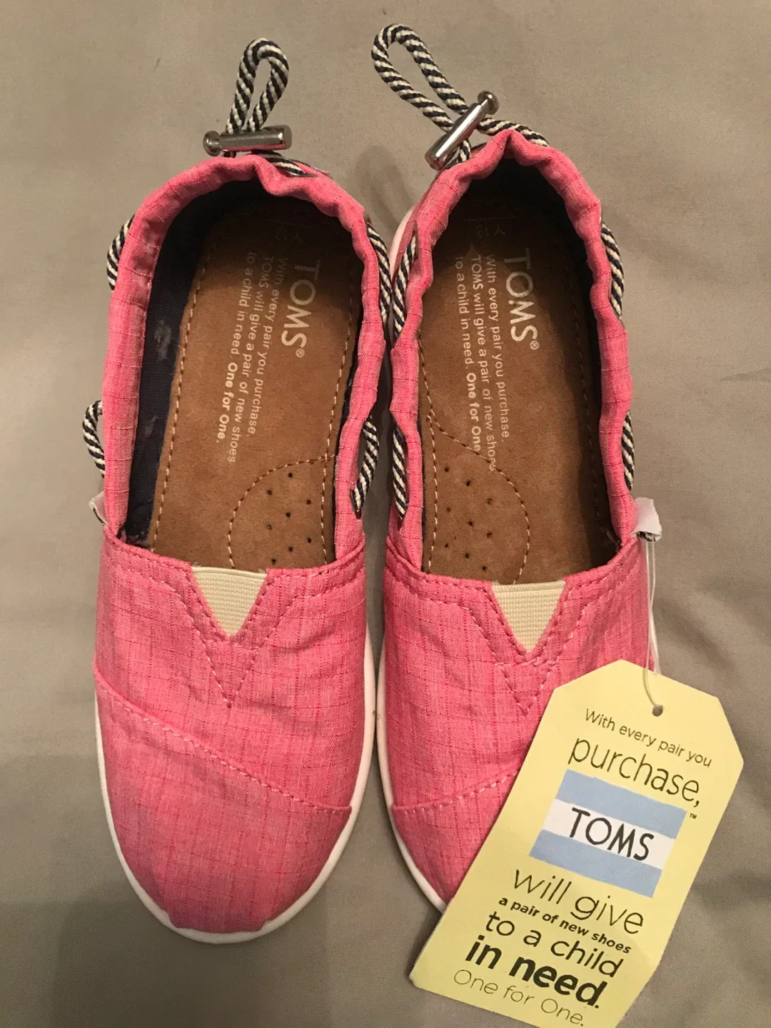 TOMS Pink Shoes (Youth Size 13) thumbnail