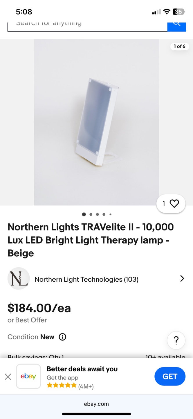 New Northern Lights TRAVelite II Light Therapy Lamp - photo 2