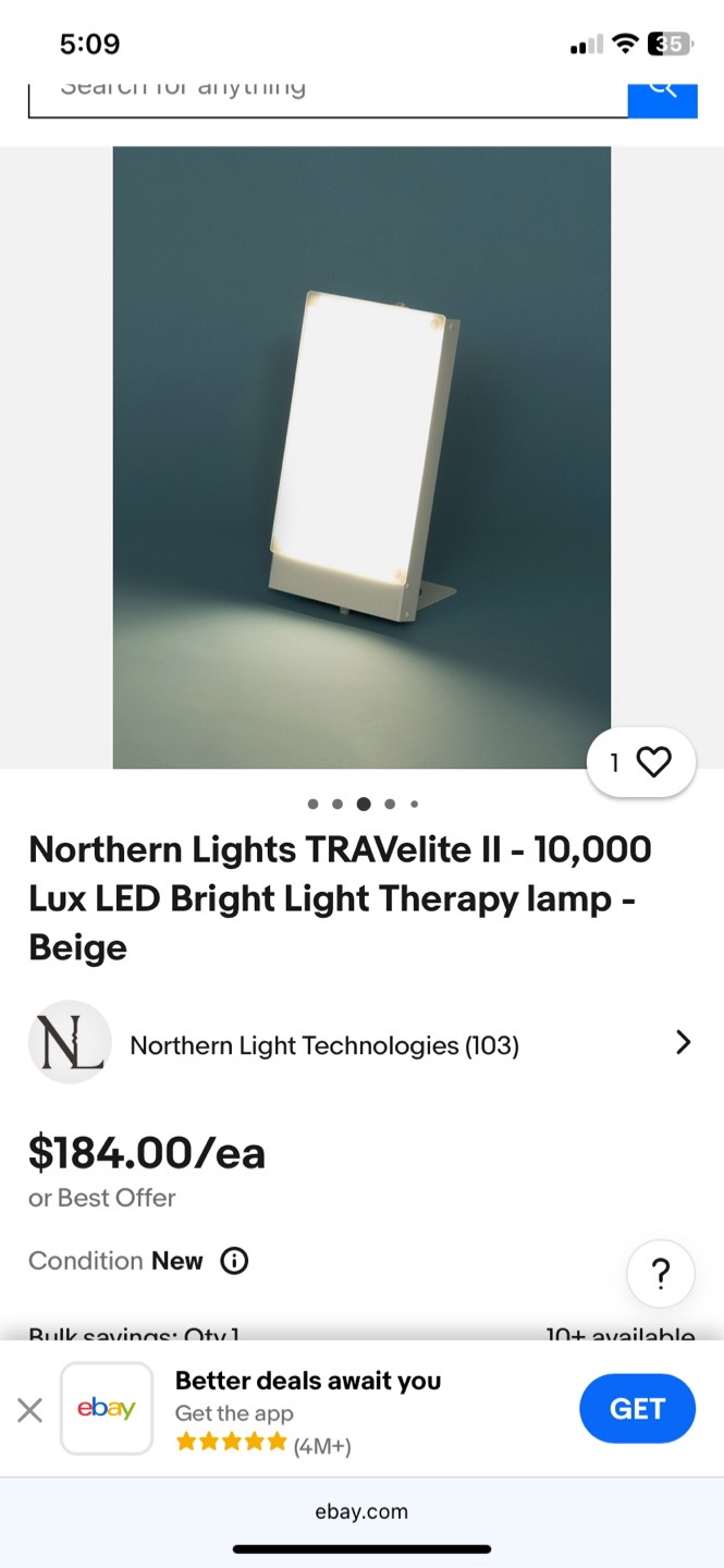 New Northern Lights TRAVelite II Light Therapy Lamp - photo 3