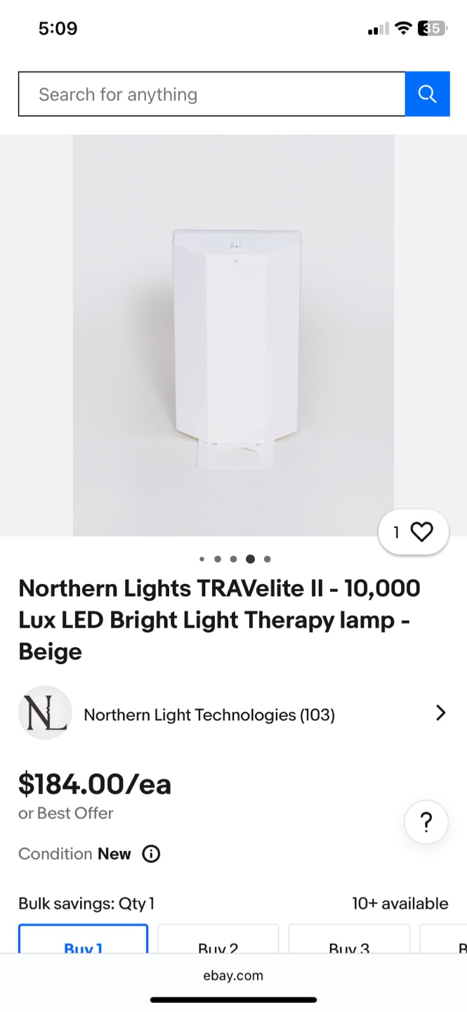New Northern Lights TRAVelite II Light Therapy Lamp - photo 4