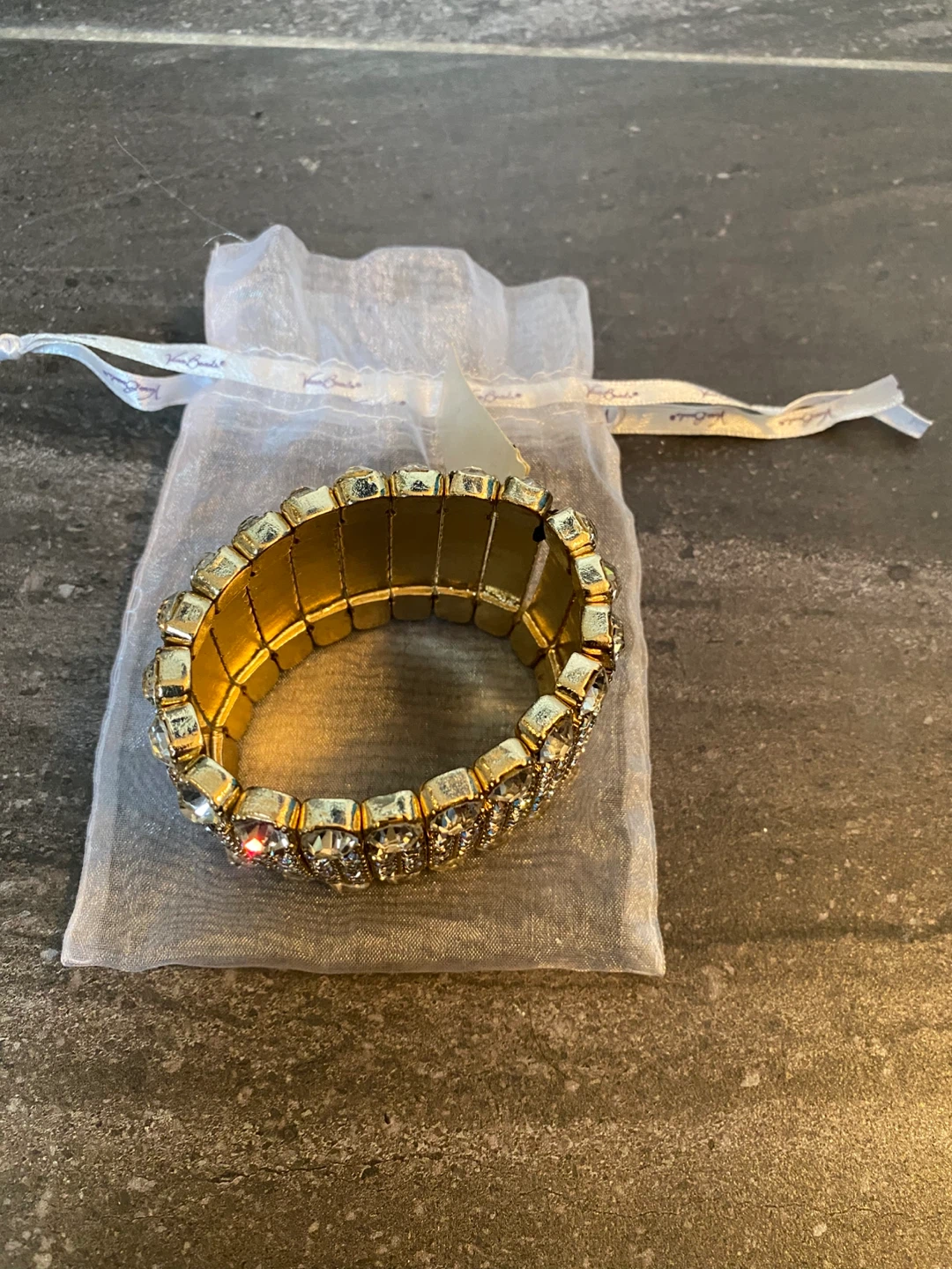 Natasha Couture Gold Rhinestone Bracelet - photo 2
