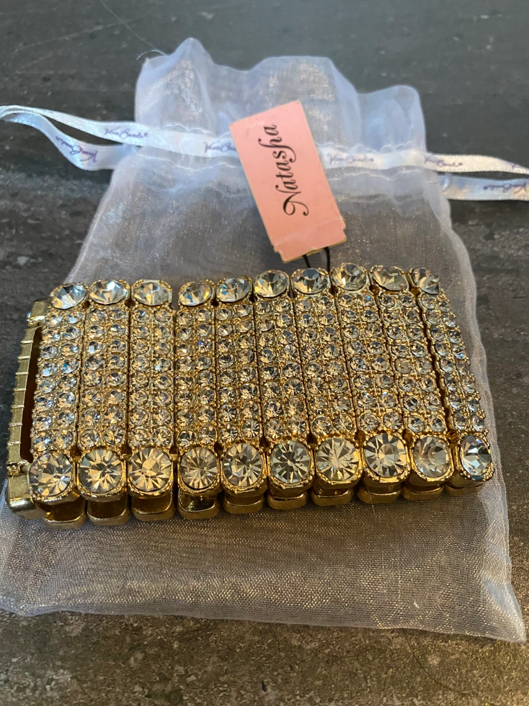 Natasha Couture Gold Rhinestone Bracelet - photo 3