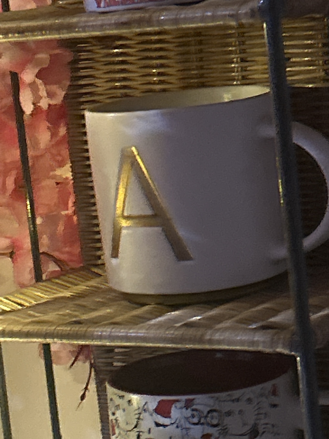 White Mug with Gold Letter A