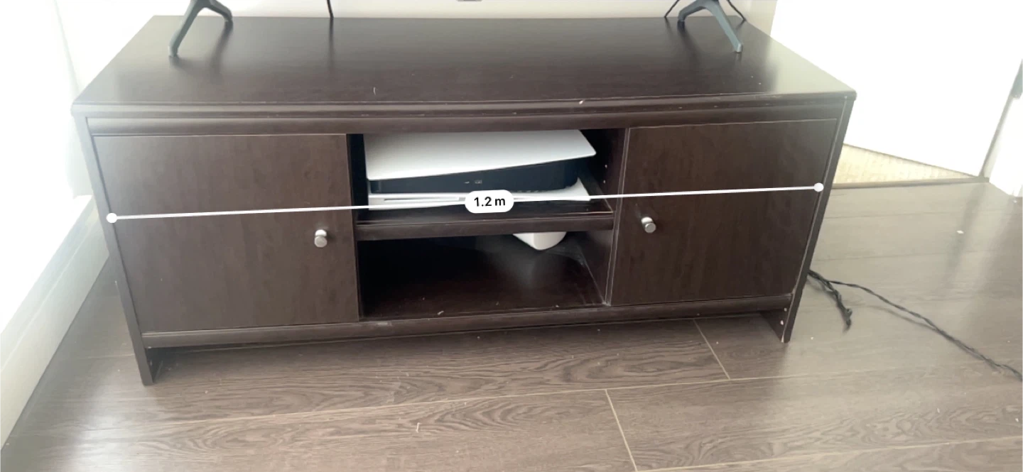 Brown Wooden TV Stand - 1.2m Wide