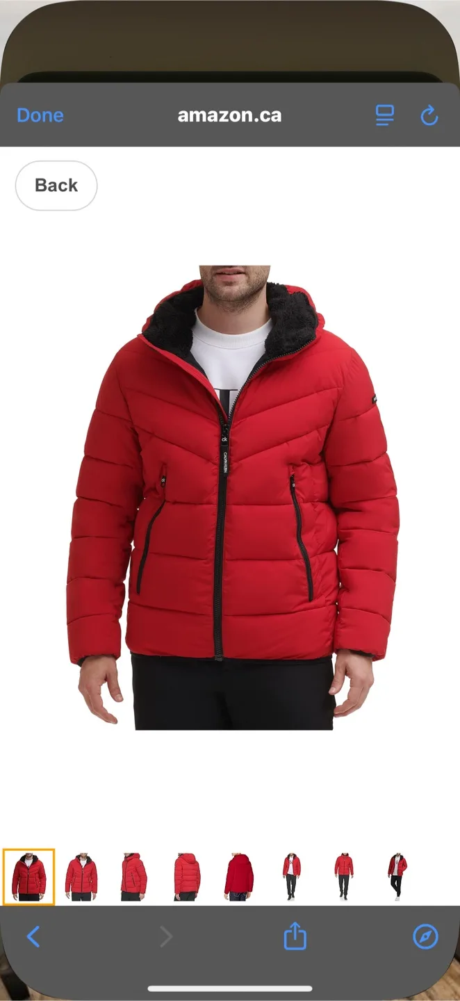 Calvin Klein Red Puffer Jacket - Size M image indicator(4)