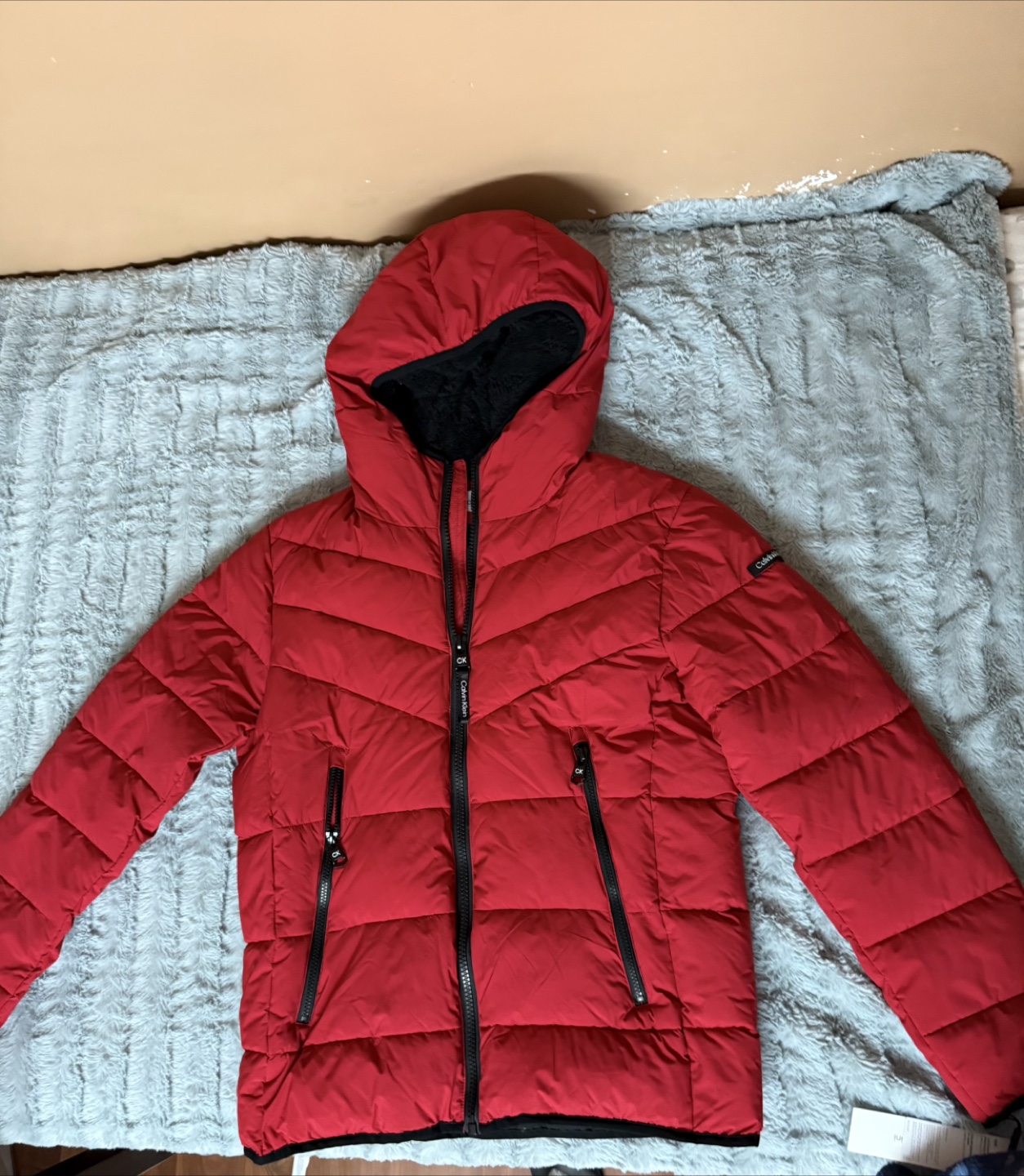 Calvin Klein Red Puffer Jacket - Size M