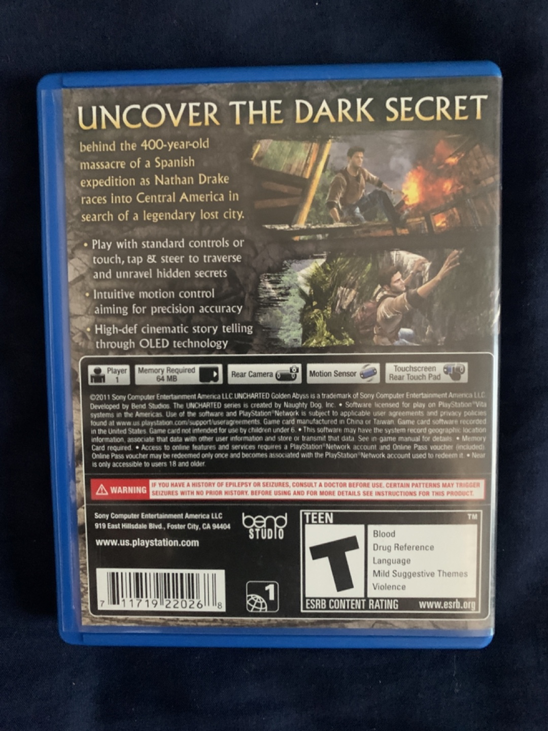 Uncharted: Golden Abyss (PlayStation Vita, 2012) - photo 2