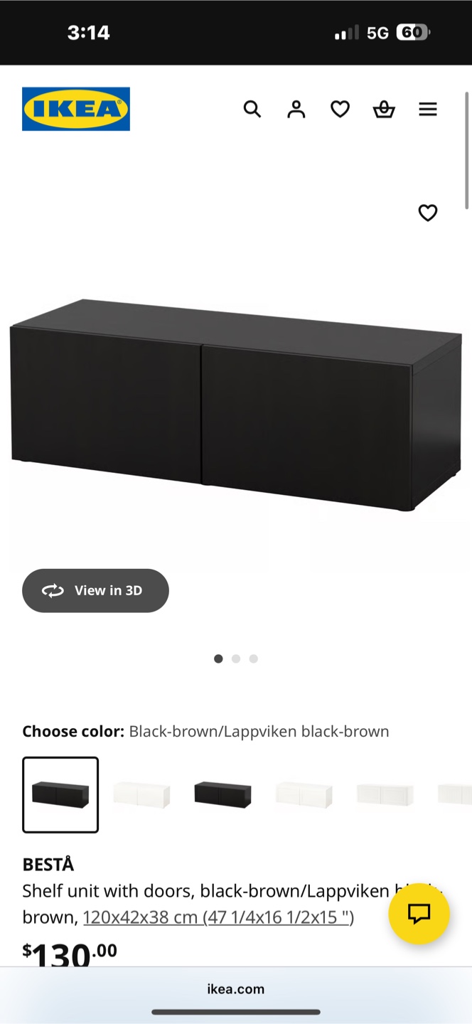 IKEA BESTA Black-Brown Shelf Unit