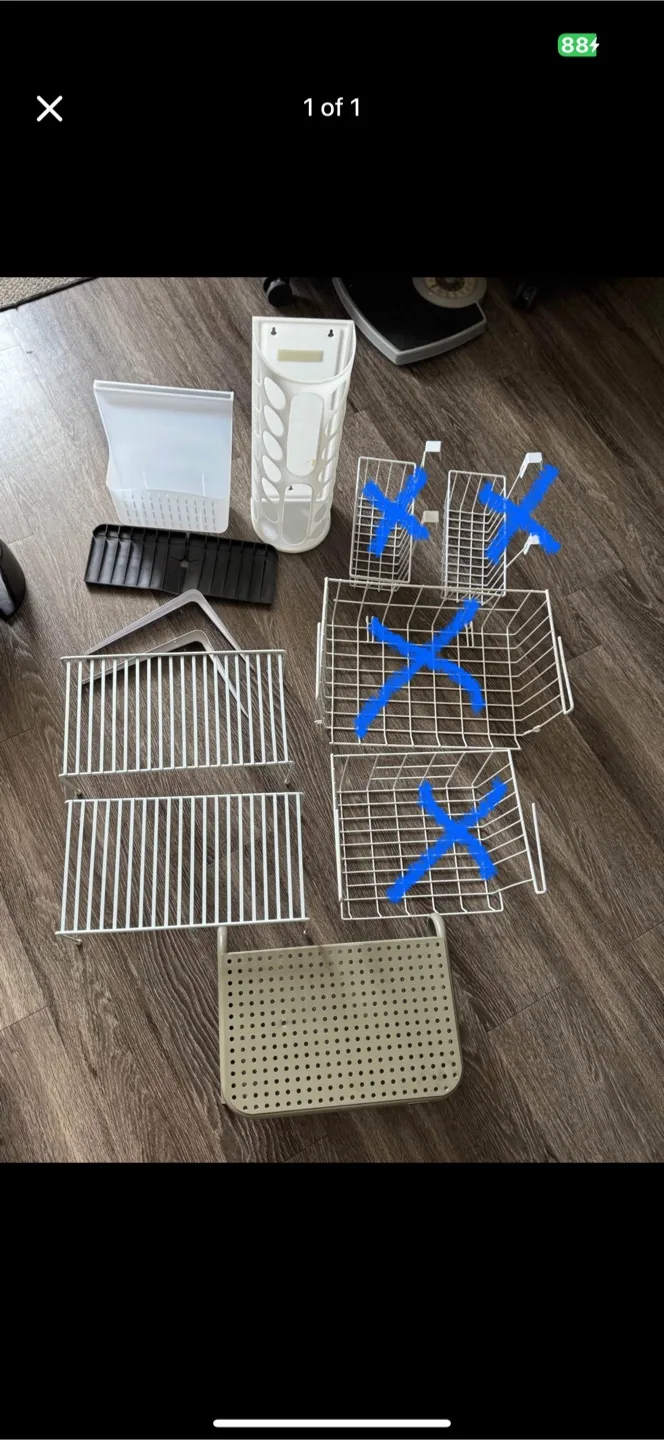 Assorted White and Light Grey Storage Organizers thumbnail