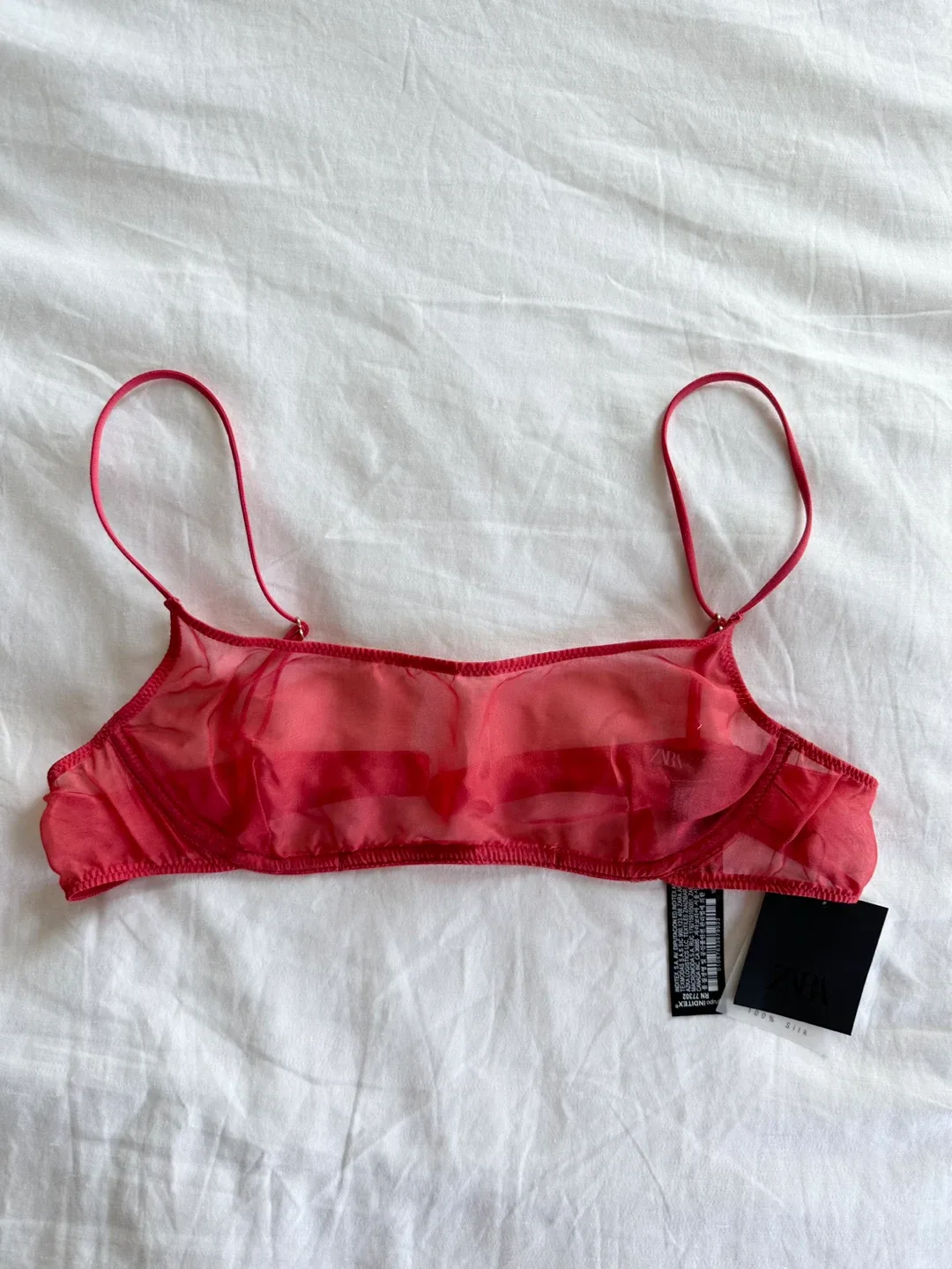 New with tags Zara Silk Bandeau Bra Size Medium thumbnail