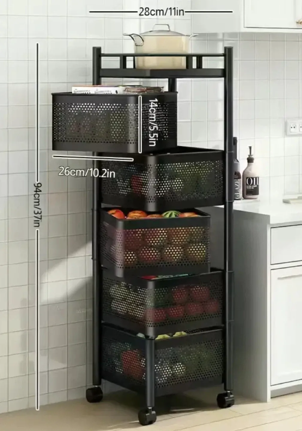 Rolling Utility Cart for kitchen (Brand new in box) image indicator(7)