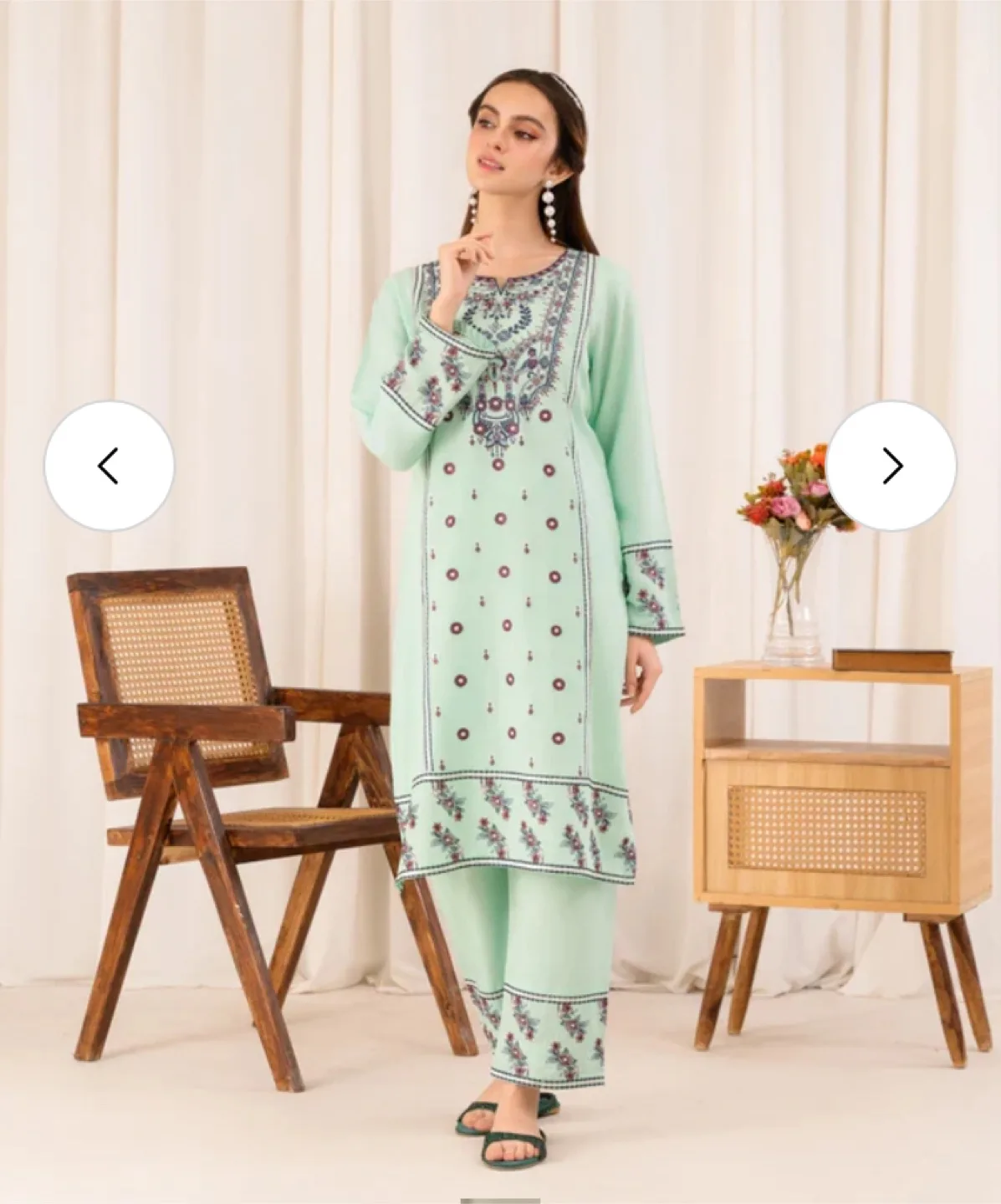 Brand new 2 piece Embroidered kurta pant set thumbnail