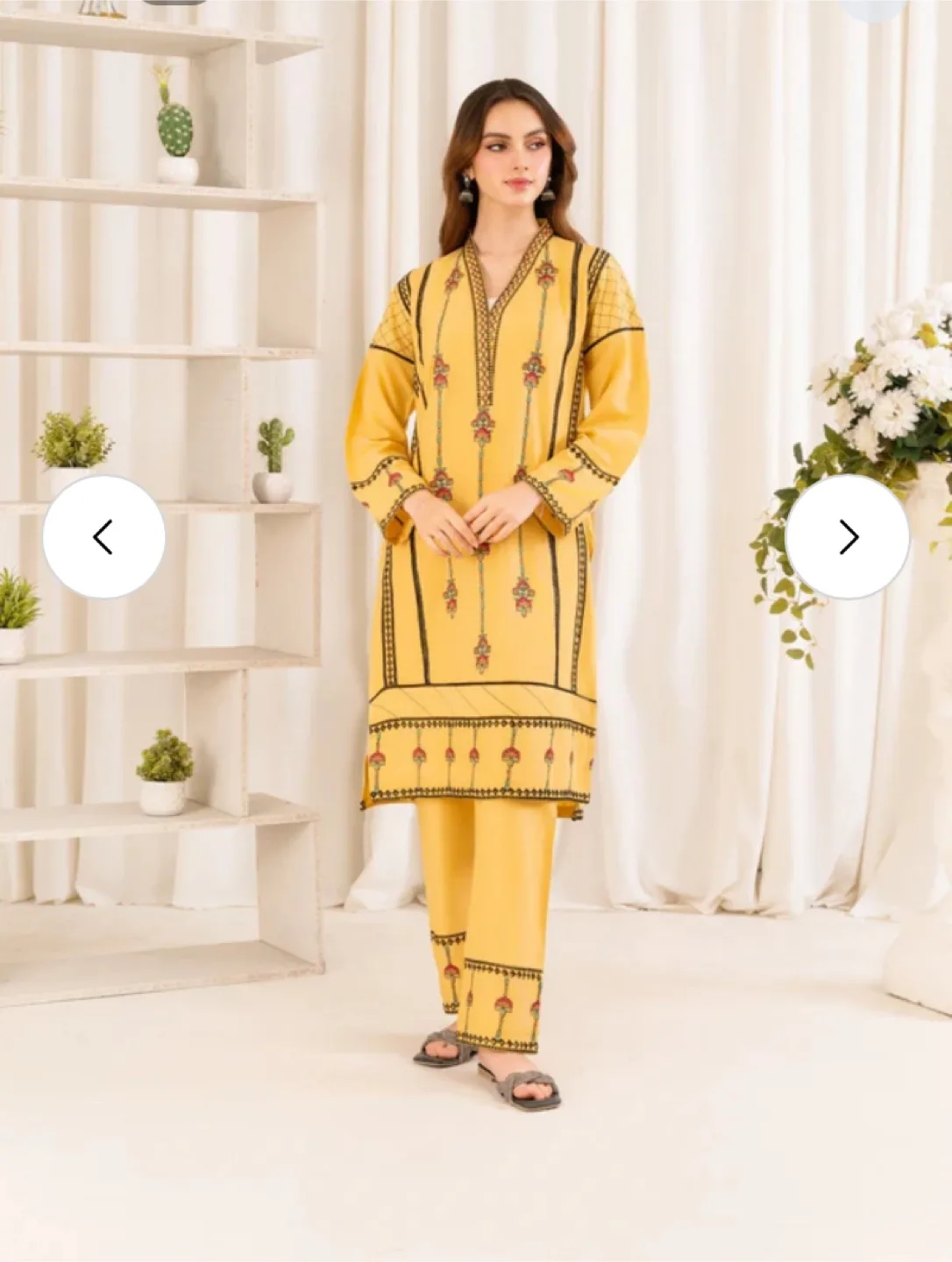 Brand new 2 piece embroidered kurta pant set thumbnail