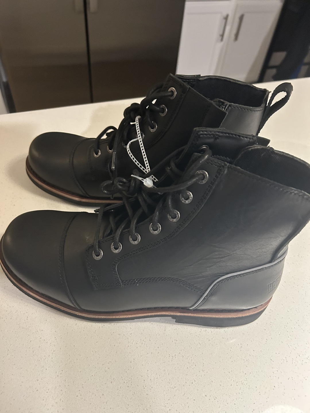 Harley Davidson Black Leather Motorcycle Boots