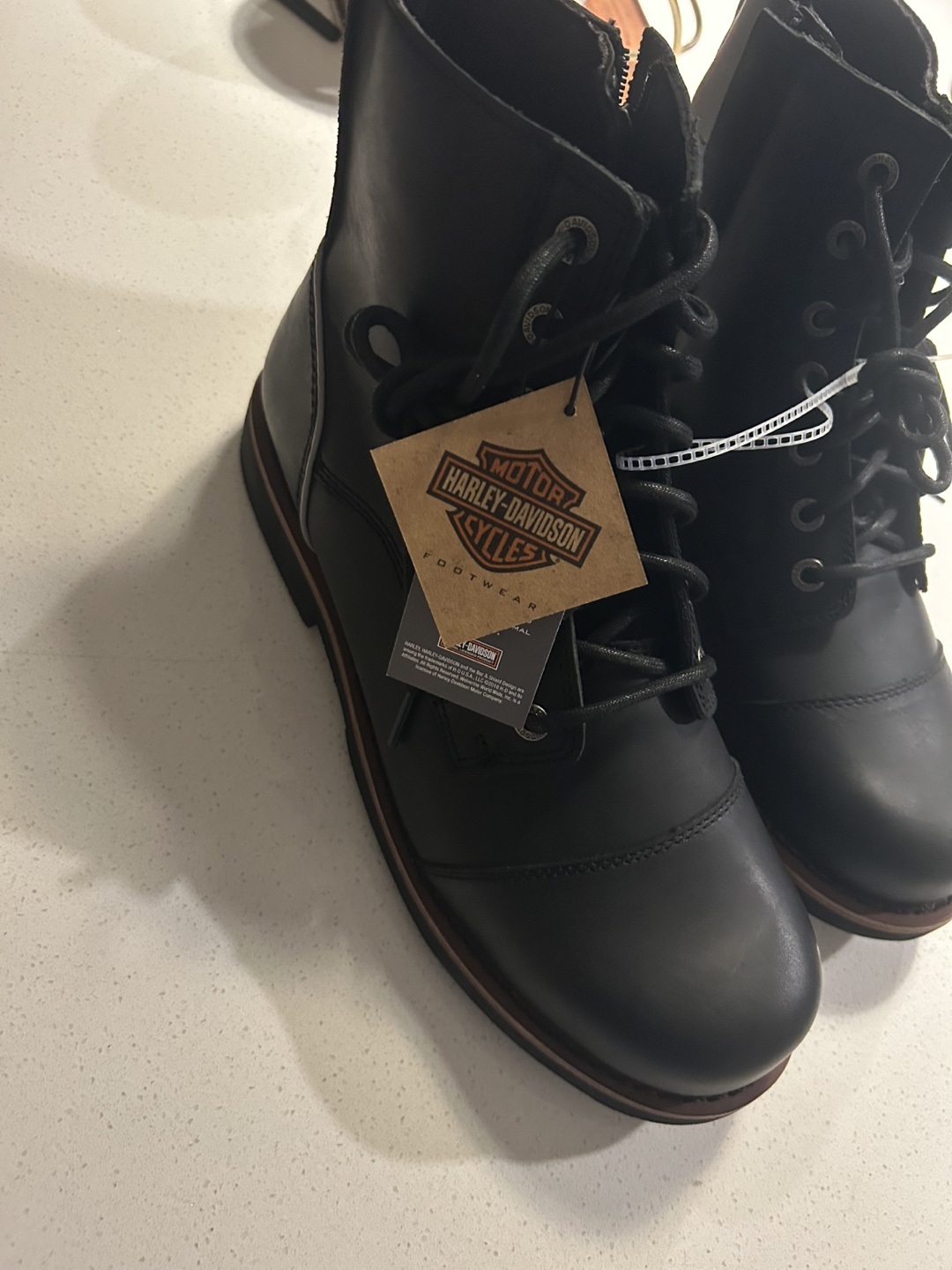 Harley Davidson Black Leather Motorcycle Boots - photo 3