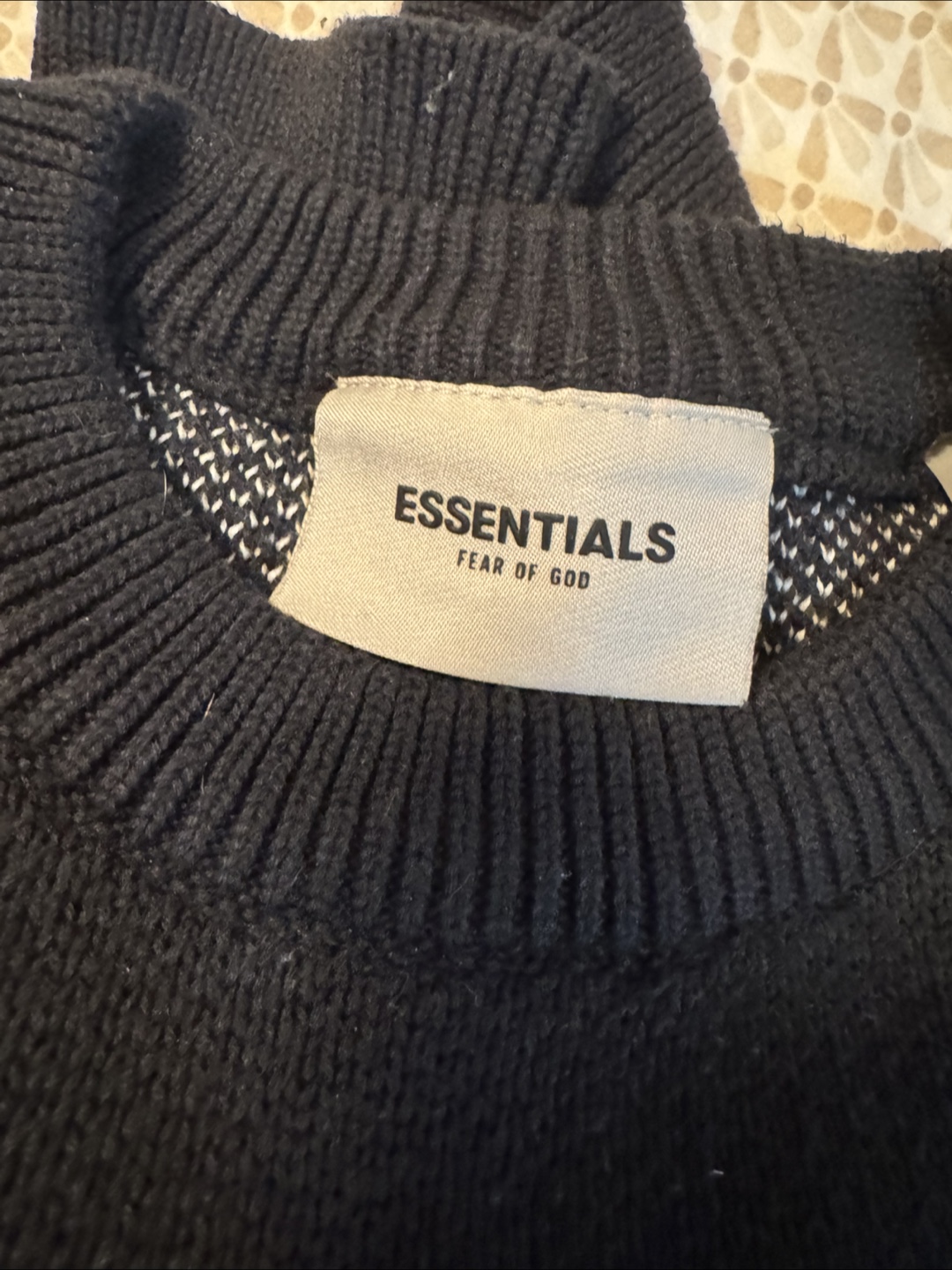 ESSENTIALS BLACK LOGO SWEATER (MENS SMALL) - photo 2
