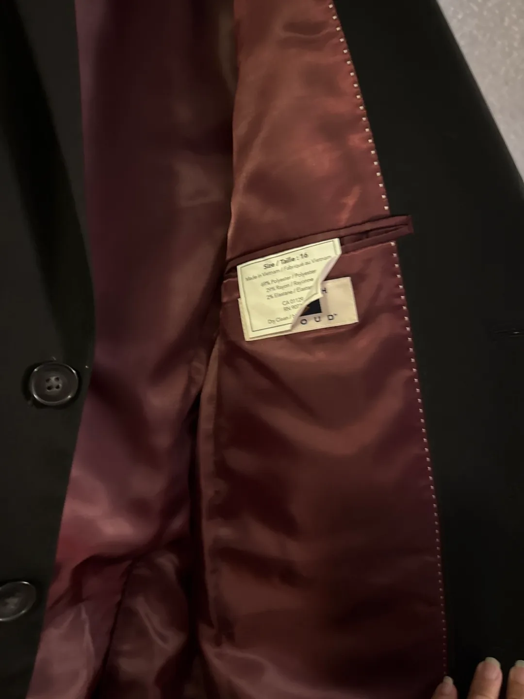 Joseph Abboud Black Boys Size 16 Blazer image indicator(3)