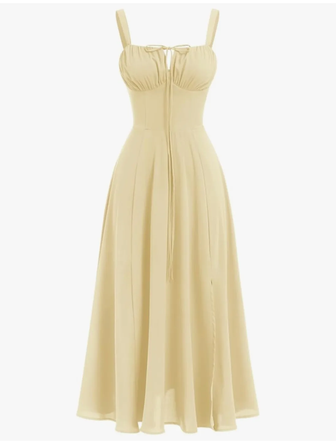 Butter Yellow Boho Midi Sundress thumbnail
