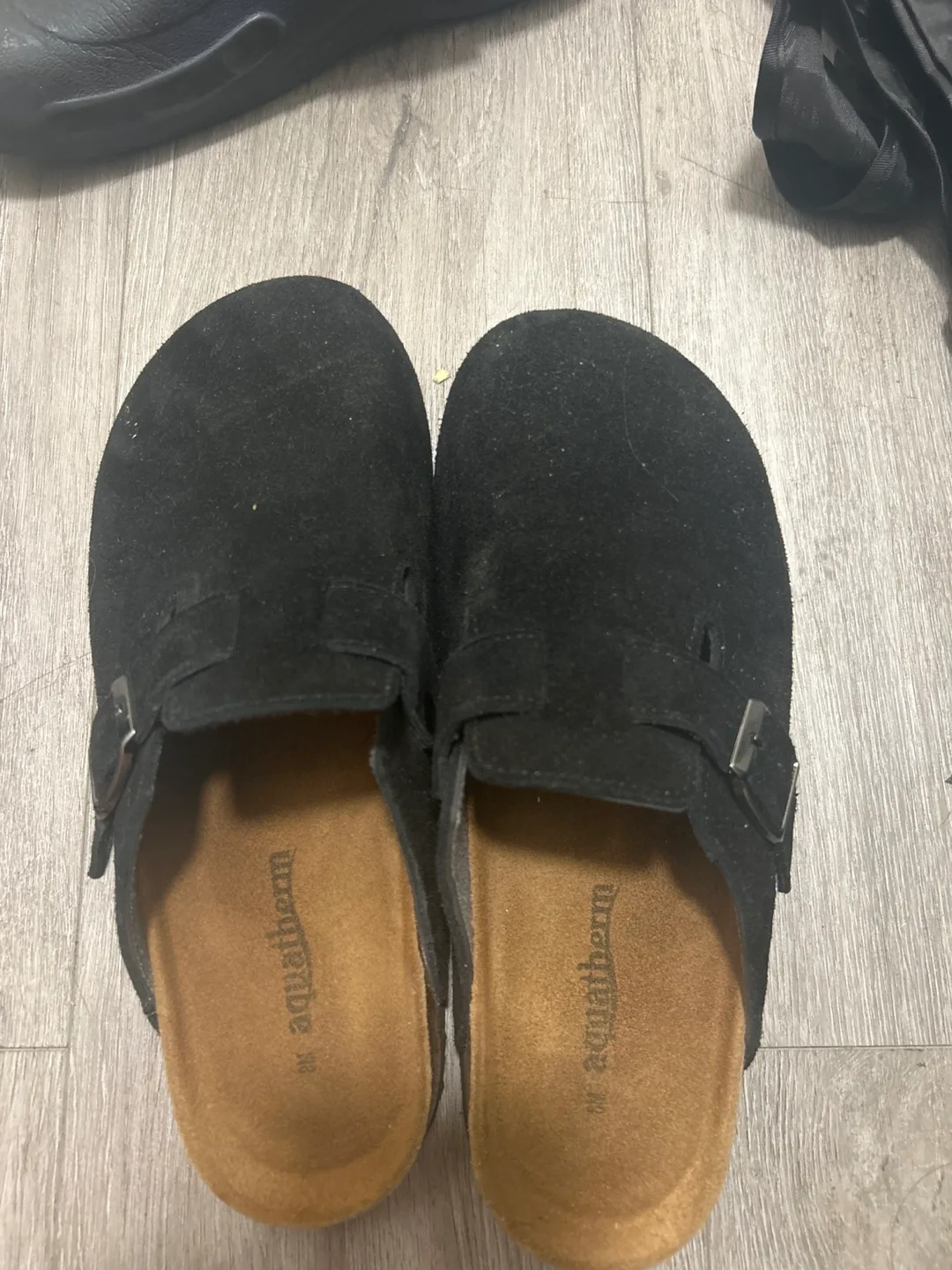 Aquatherm Black Suede Clogs Size 38 thumbnail