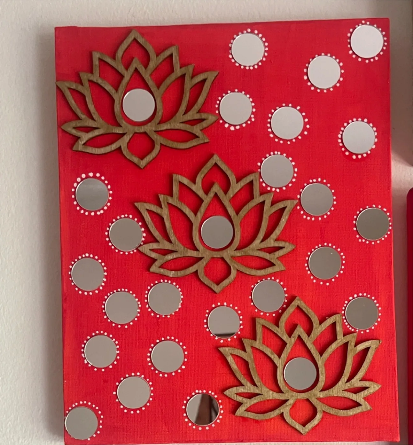 Lotus Flower Mirror Wall Art thumbnail